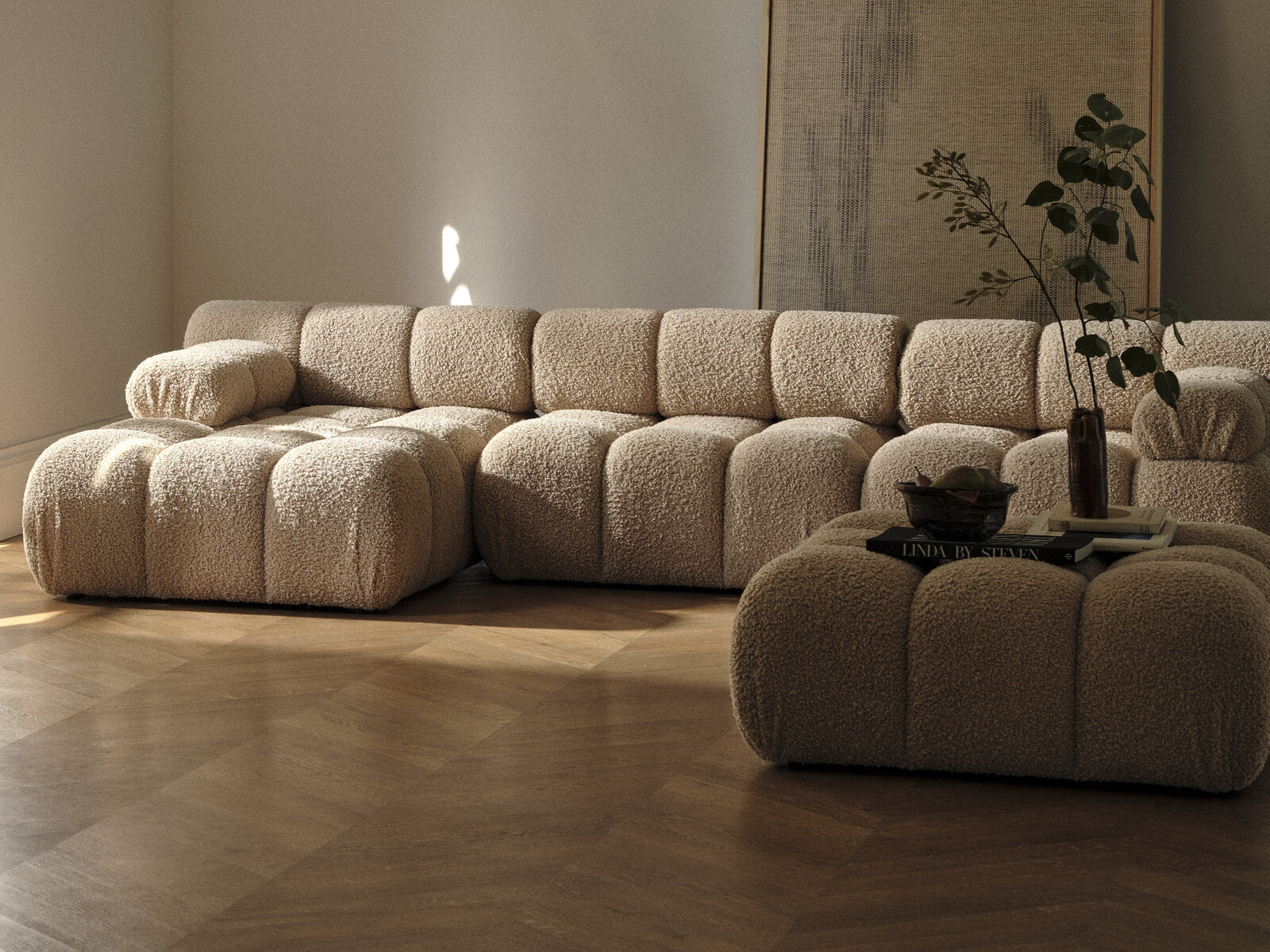 Micadoni Modulares Sofa Bellis 3-Sitzer 3D-Stoff Sonic Amazonas Grün