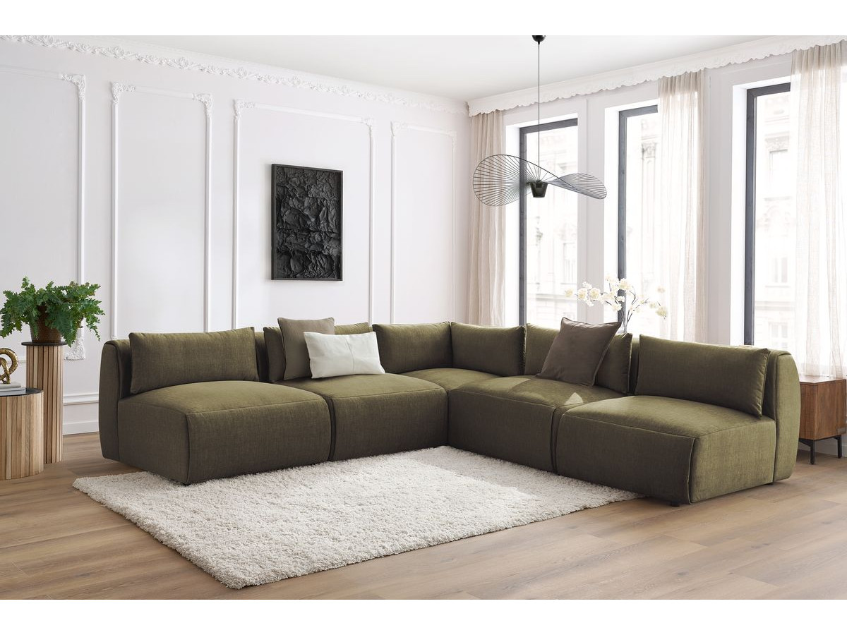 Bobochic Jeanne Ecksofa 299 × 299 cm Samt Grün