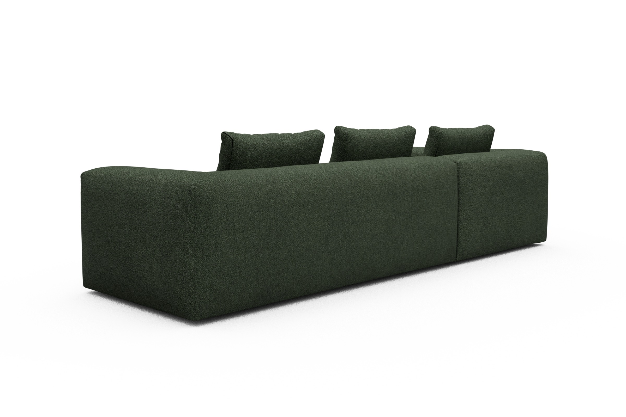Ecksofa Fred Relax-Ecke links mit 2,5-Sitzer Vanora-Deep-Green
