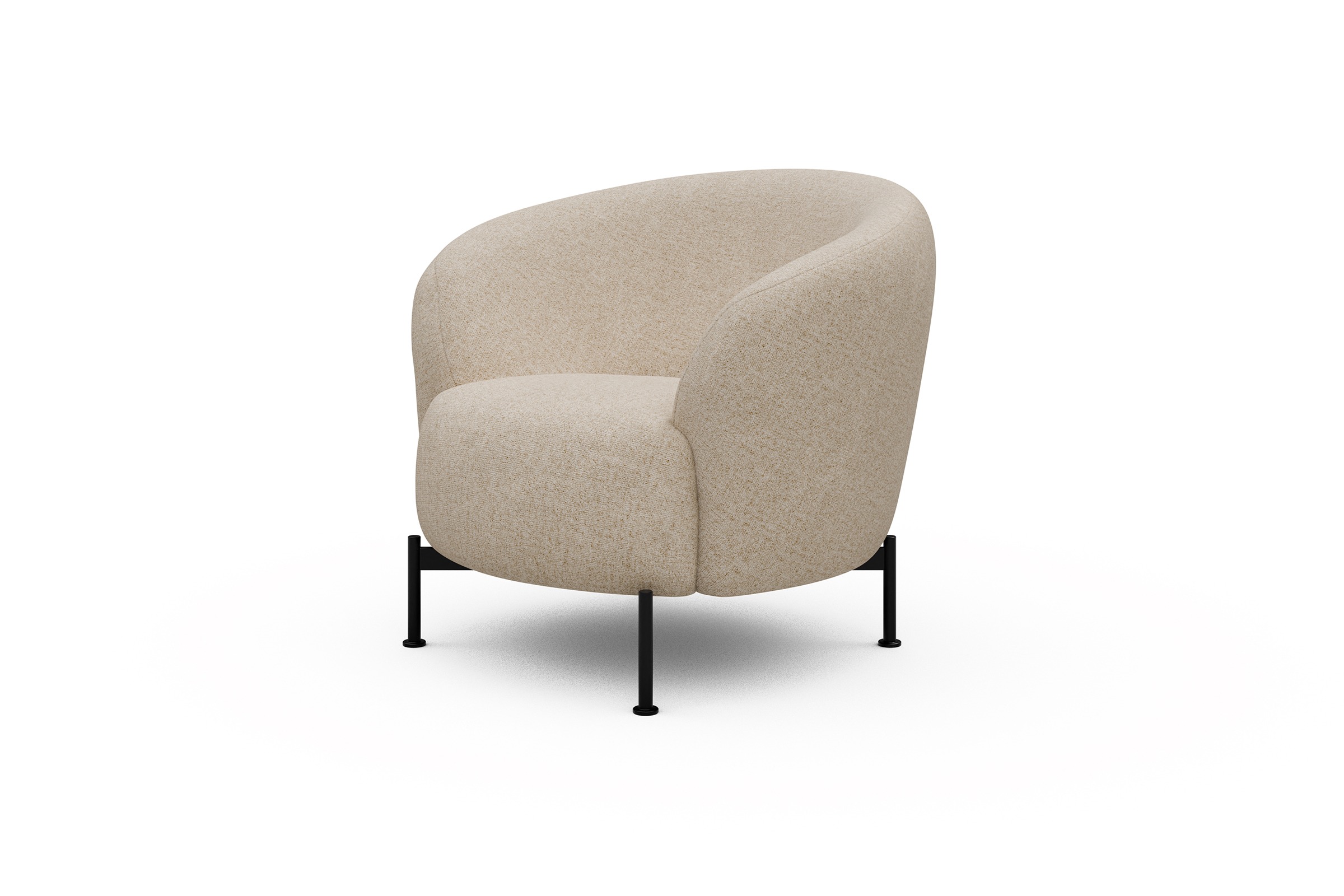Sessel Ronda X-Metallgestell Schwarz Casone-Natural-Beige
