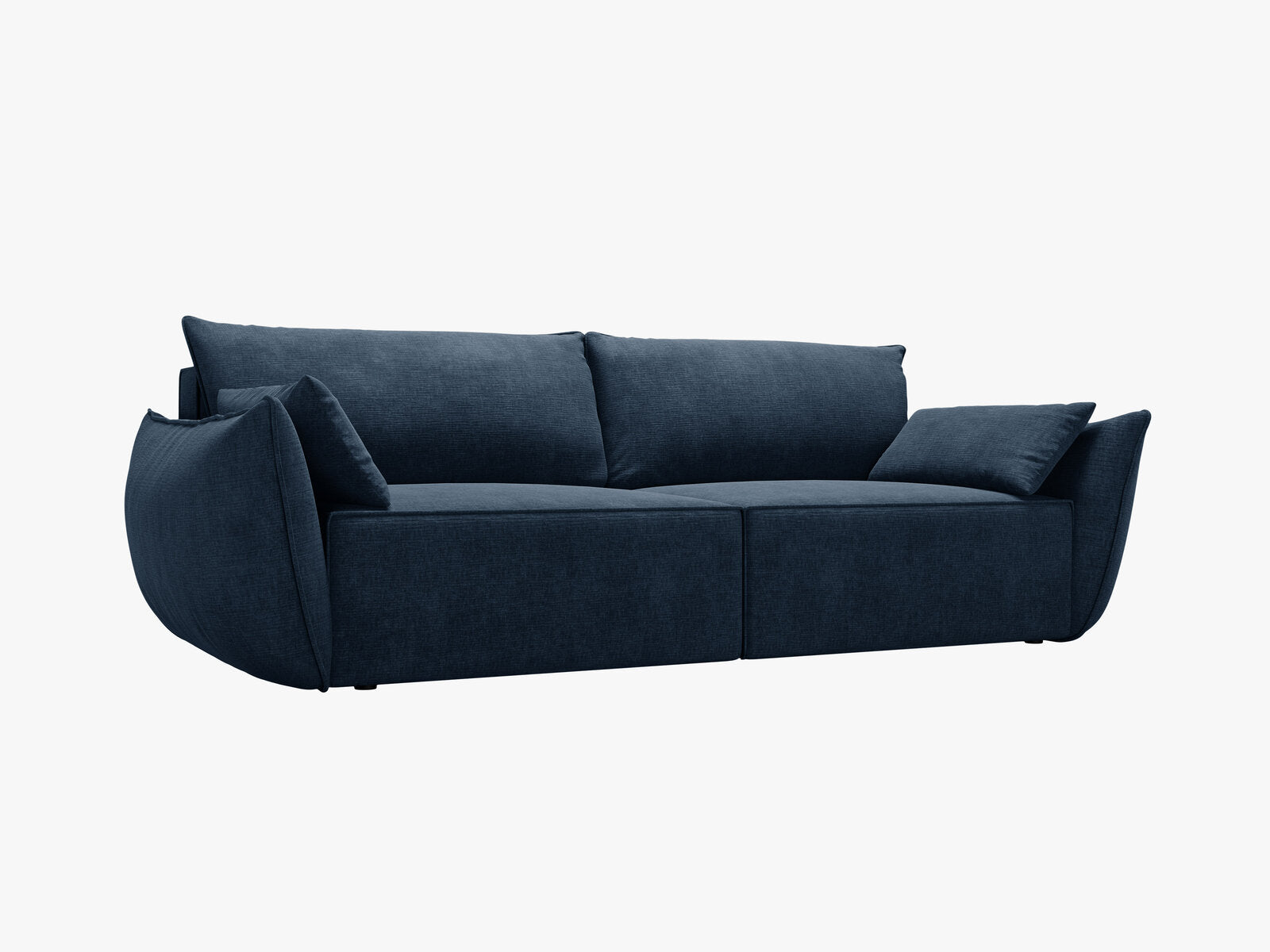 Micadoni Kaelle Schlafsofa 3-Sitzer mit Bettkasten Chenille Over The Horizon Königsblau