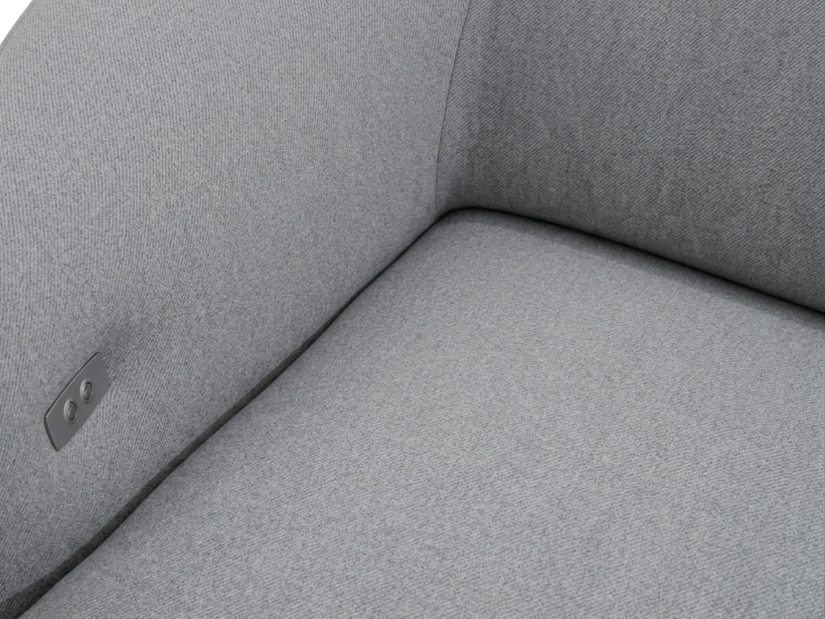Bobochic Halo Ecksofa mit Schlaffunktion Stoff Grau Ecke rechts