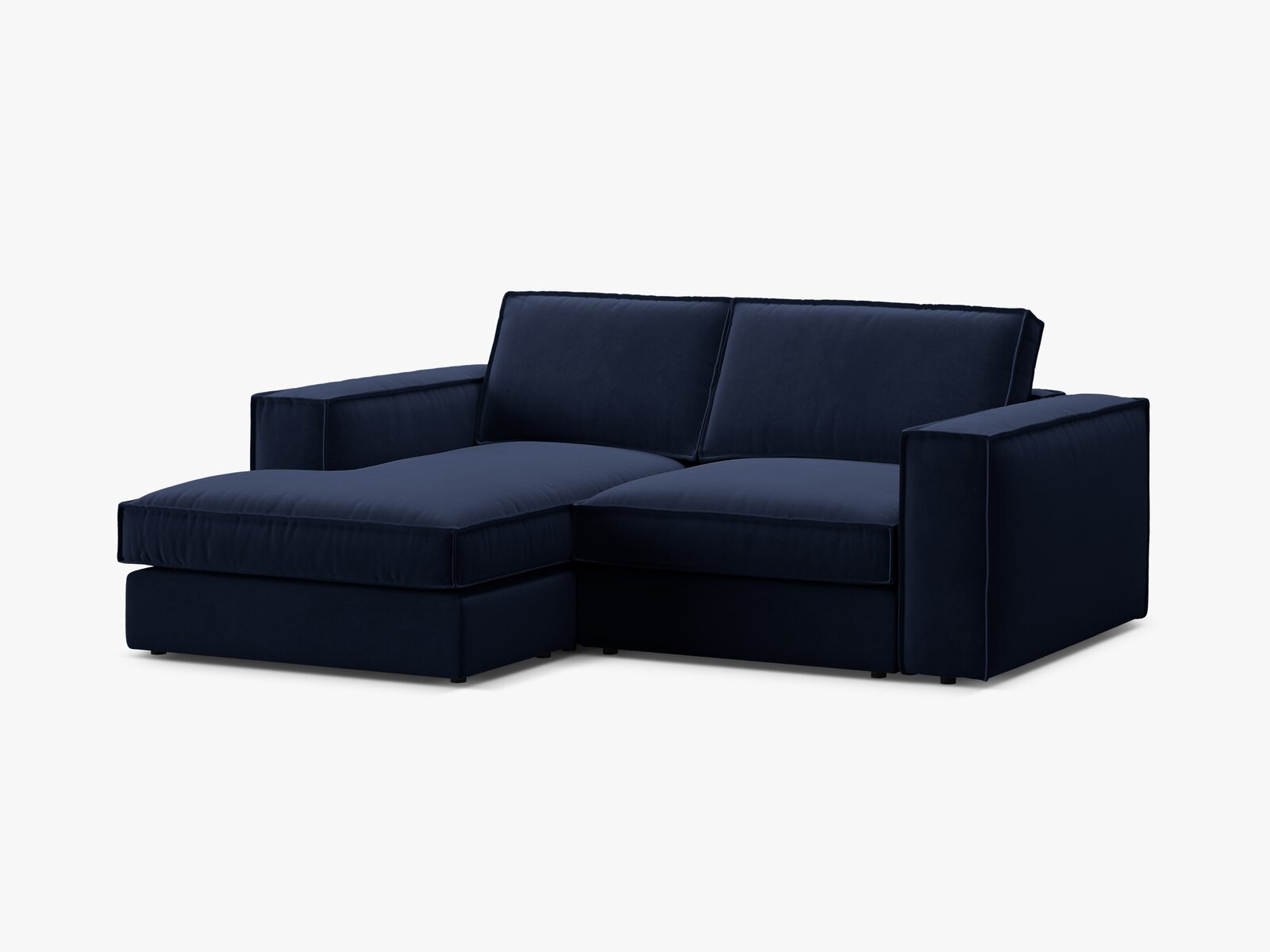 Micadoni modulares Ecksofa Pola 2-Sitzer kleine Version Links Samt Salvador Königsblau