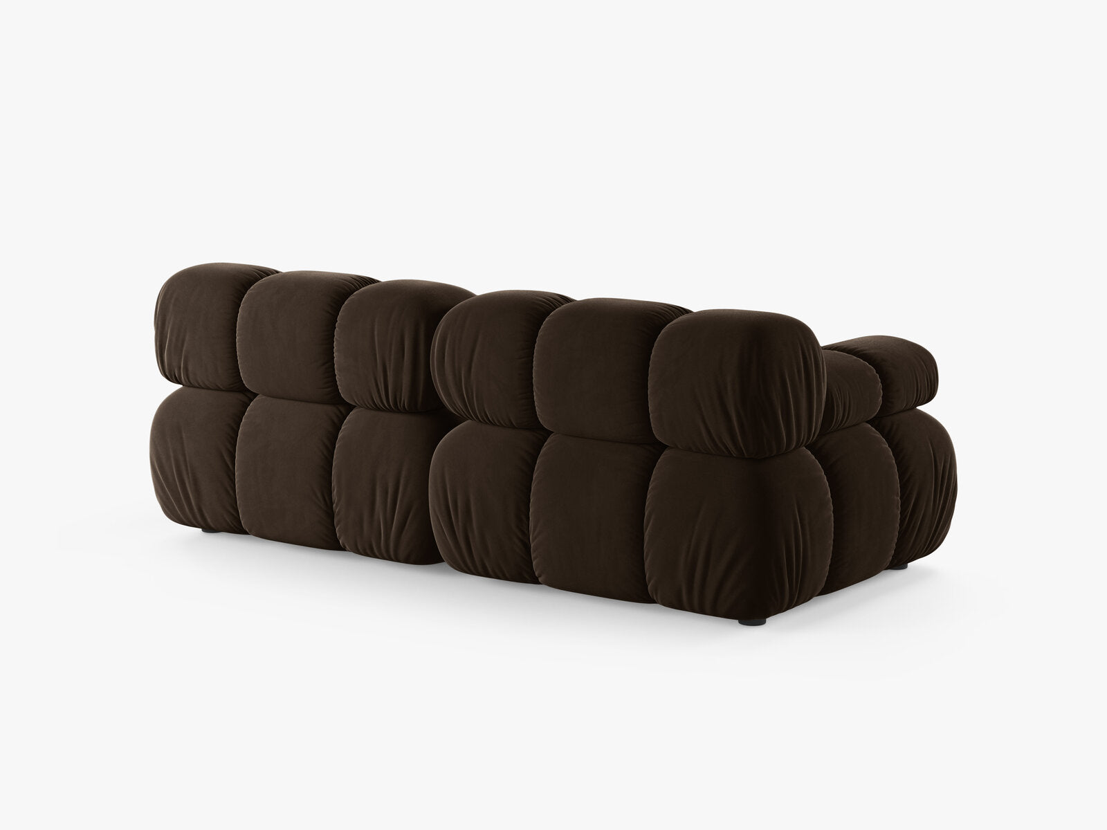 Micadoni Modulares Sofa Bellis 2-Sitzer Samt Bluvel Dunkelbraun
