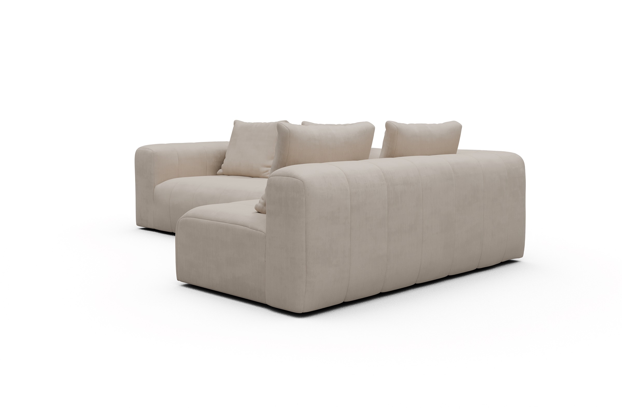 Ecksofa Hugo 2x 2,5-Sitzer Armlehne links Cordufine-Off-White
