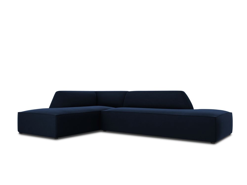 Cosmopolitan Design Ecksofa Siena 4-Sitzer offen Samt Salvador Königsblau Links
