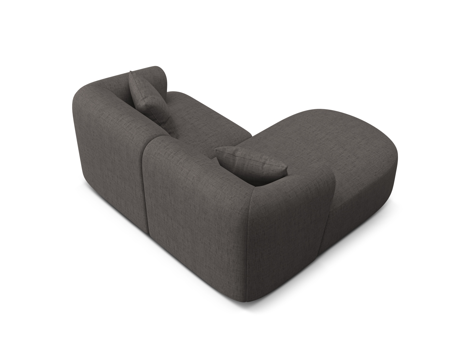 Cosmopolitan Design Ecksofa Campi 3-Sitzer Strukturierter Stoff Moly Grau Links