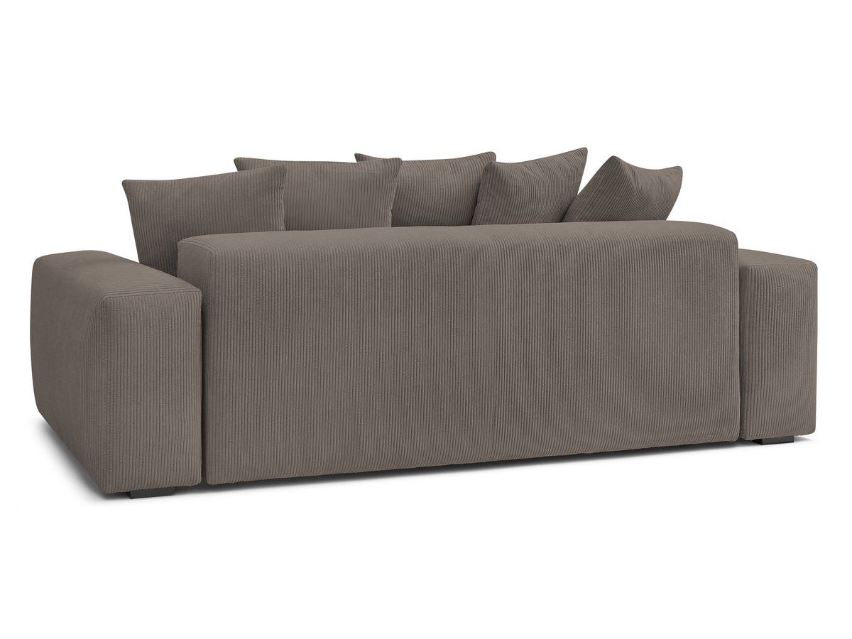 Bobochic Voltaire Schlafsofa 4-Sitzer mit Bettkasten und Pouf Cordsamt Taupe