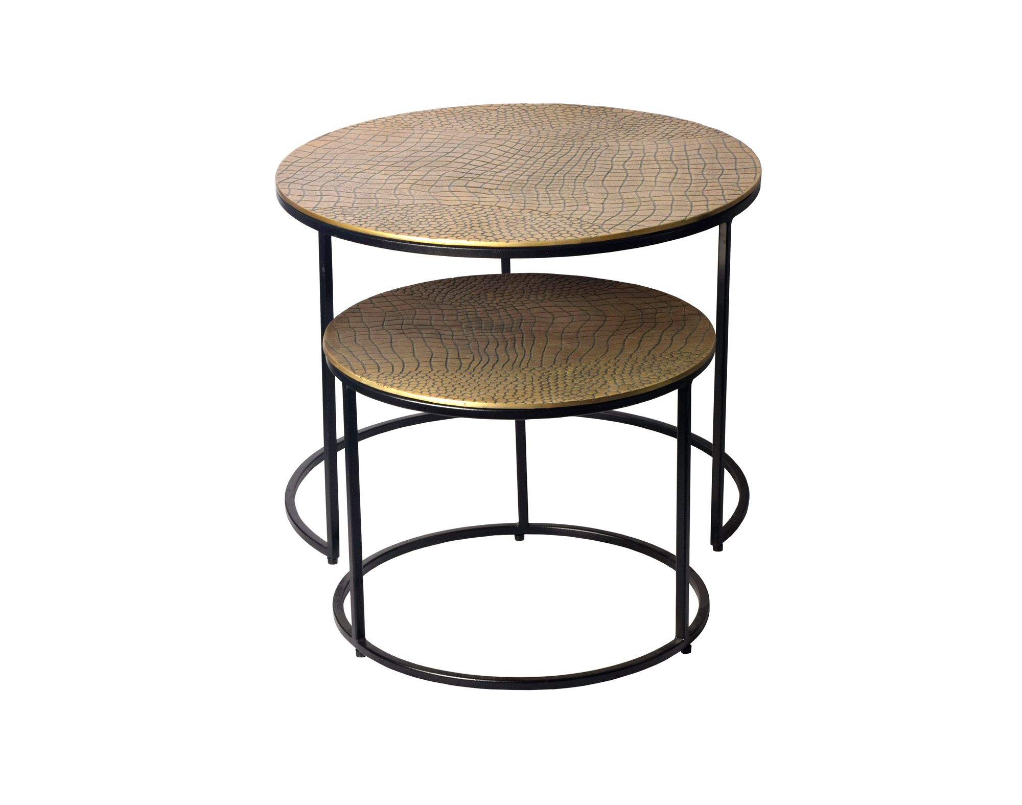 Satztisch 2er-Set Sandnes Aluminium Gold Ø 60 × H 45 cm