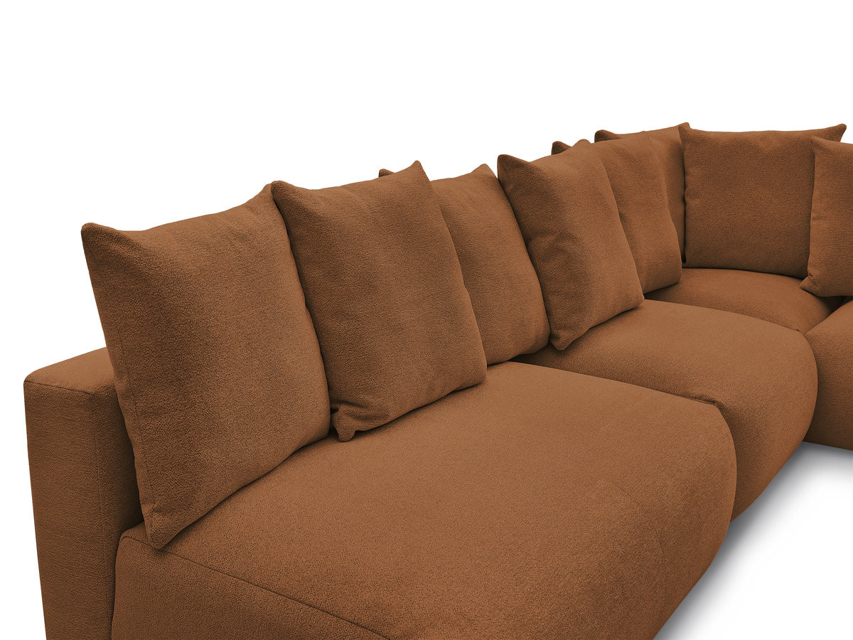 Bobochic Voltaire Ecksofa 322 × 268 cm Melange-Stoff Orange Ecke rechts
