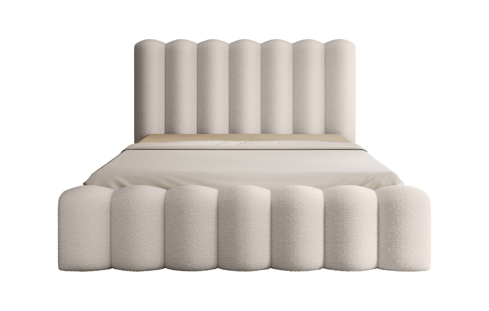 Polsterbett Laro Boucle 160x200 mit Metallrahmen Euphoria 02 Cream