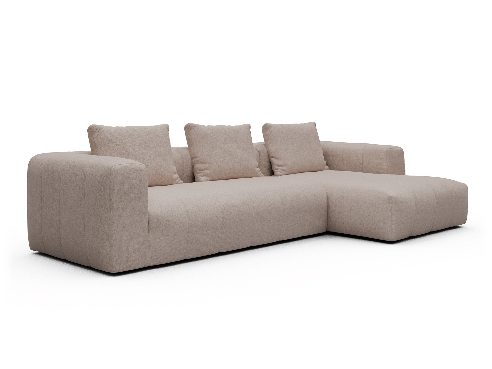 Hugo 2,5-Sitzer Armlehne links mit Chaiselongue Weda-Sand moebelfaktor