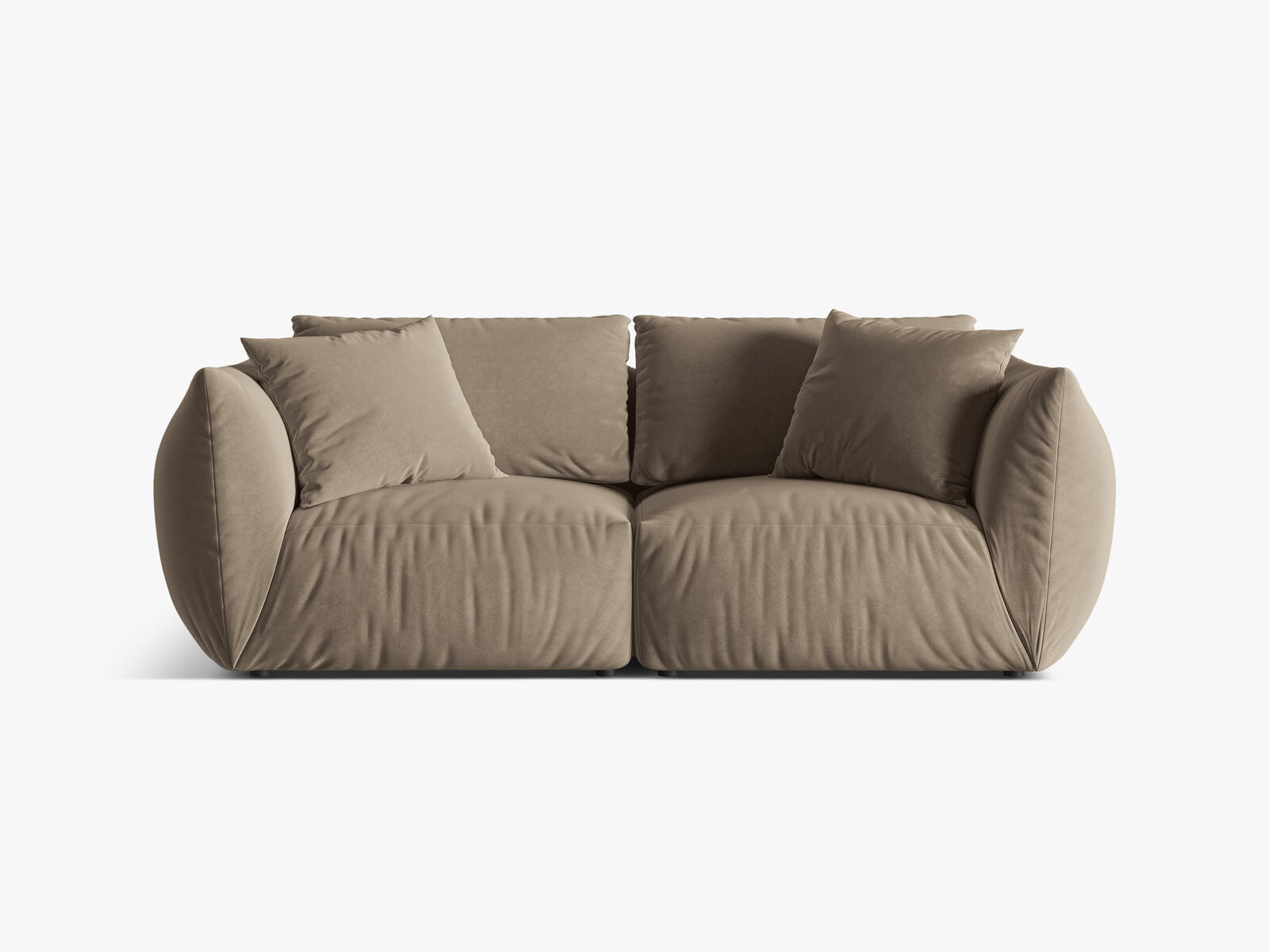 Micadoni Sofa Chris 3-Sitzer Samt Hellbraun