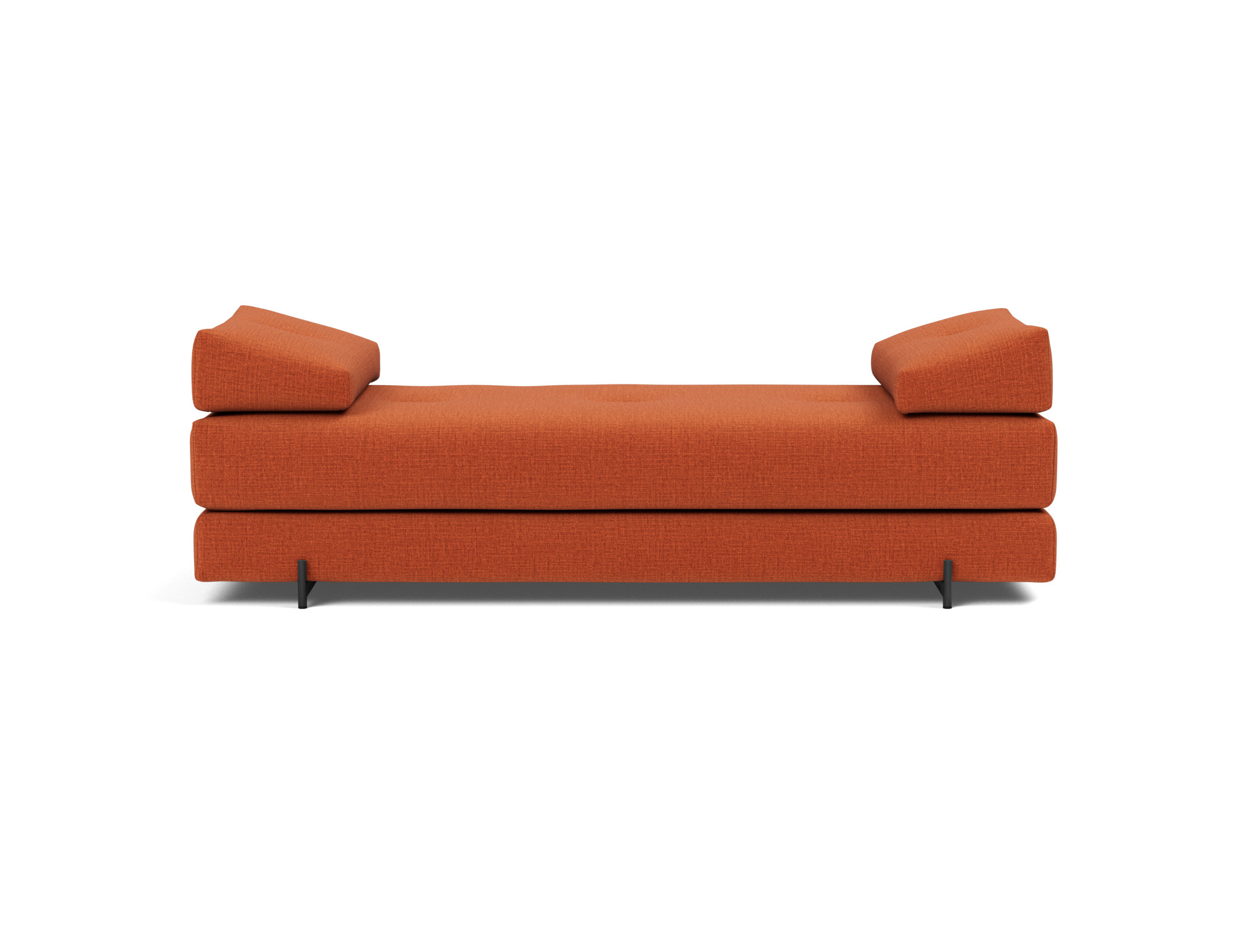 Tagesbett Sigmund Chenille Esina 412-Rust-Orange Beine Indu schwarz