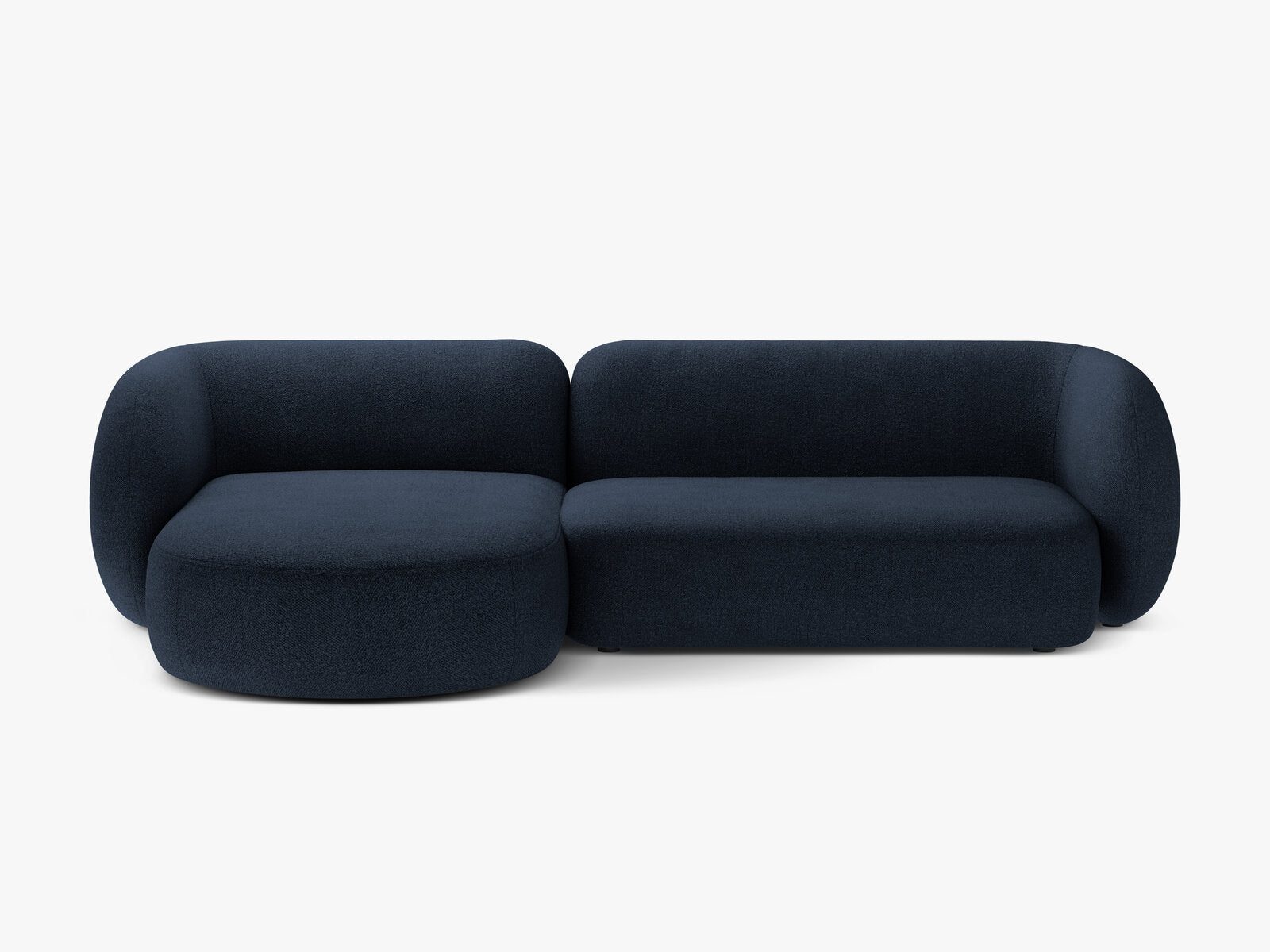 Micadoni Ecksofa Kate 3-Sitzer Links Boucle Dunkelblau