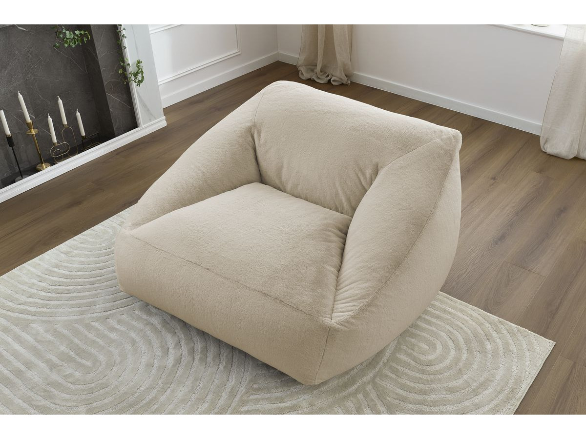 Bobochic Lilibet Pouf Kunstfell Beige