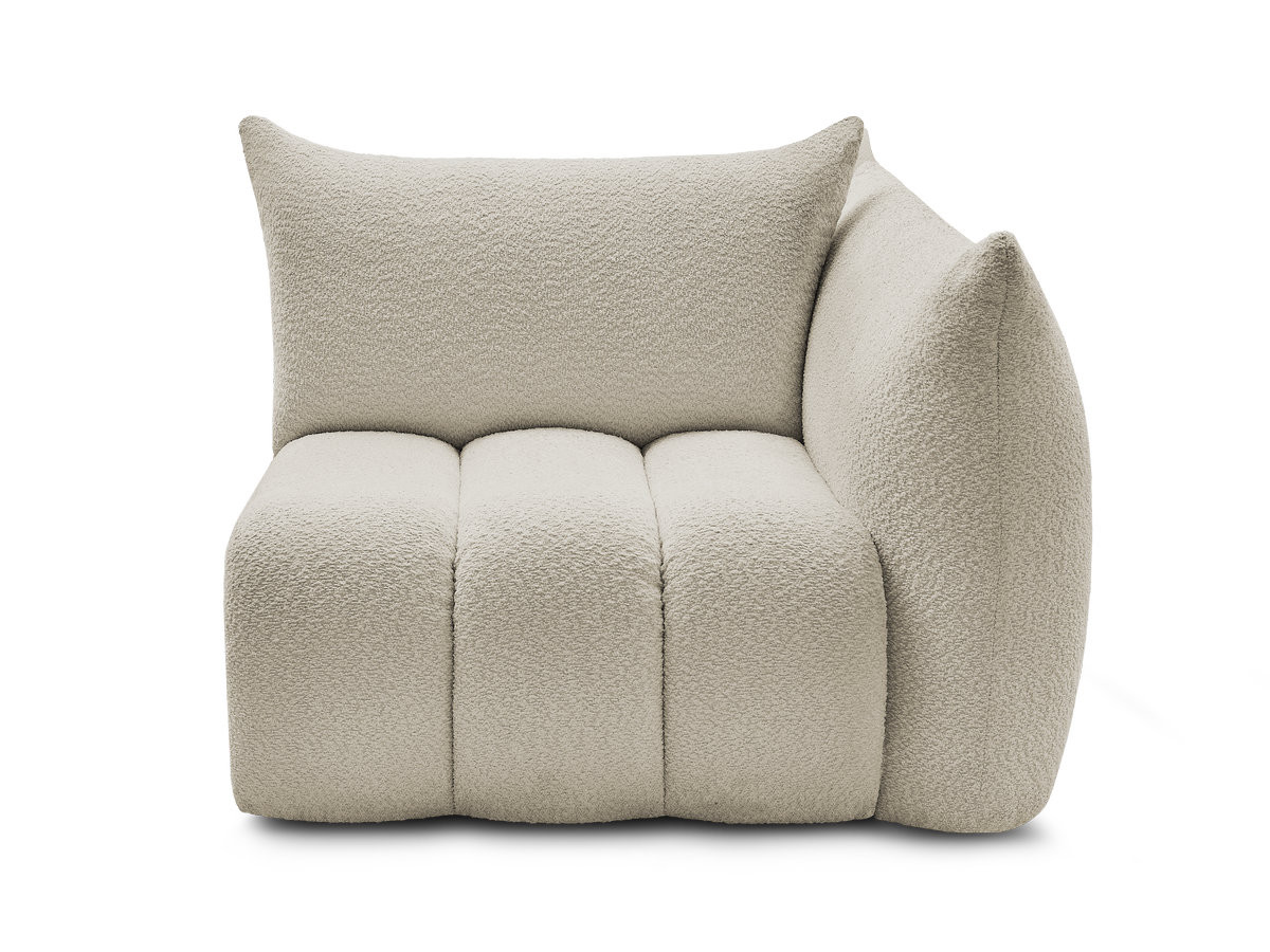 Bobochic Azra Sofamodul 1-Sitzer 117 × 112 cm Bouclé-Stoff Beige Ecke rechts