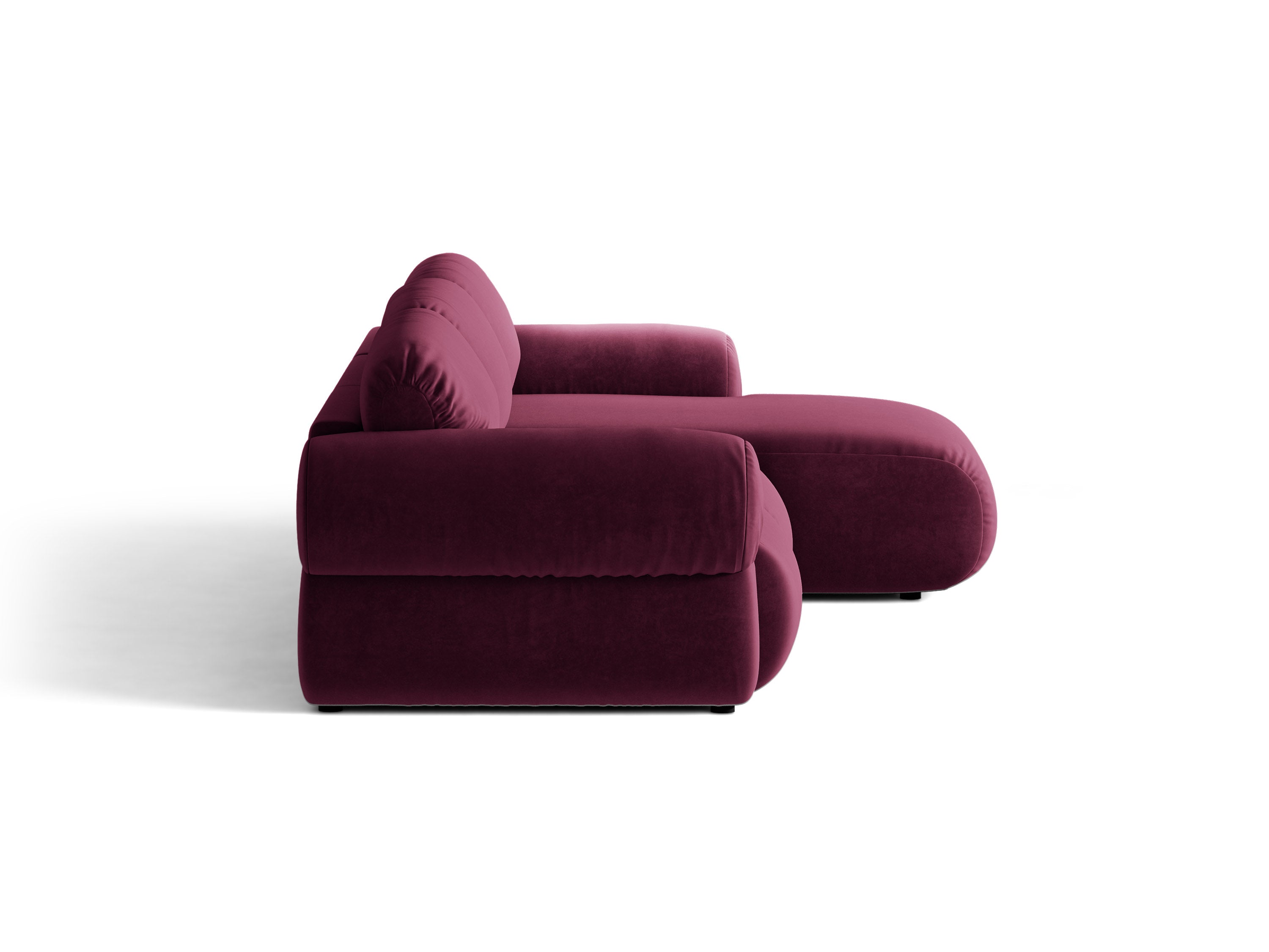 Micadoni Ophelia Ecksofa 297 cm Rechts Samt Venus Burgundfarben