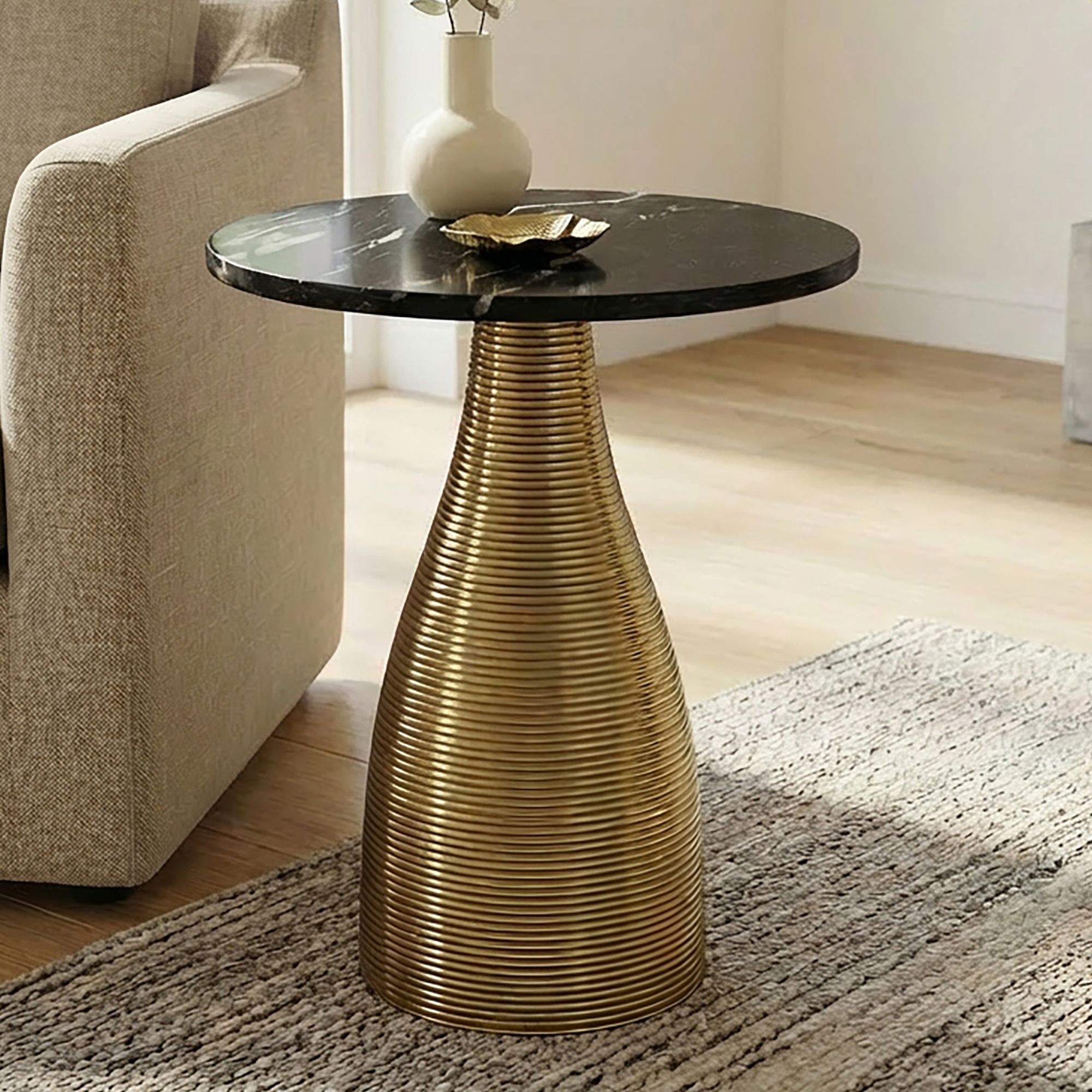 Beistelltisch Salhus Marmor Schwarz Ø 40 cm