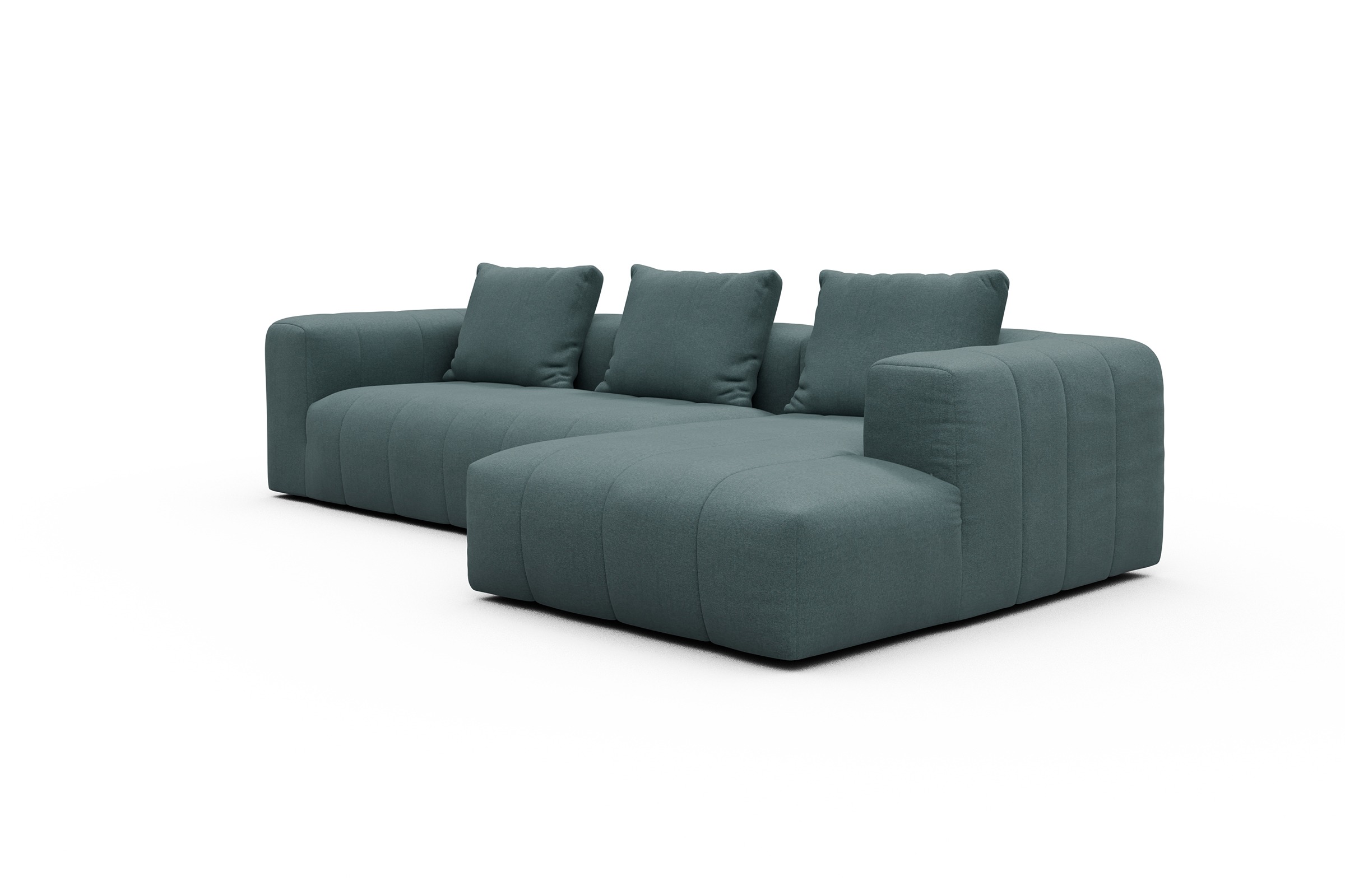 Ecksofa Hugo 2,5-Sitzer Armlehne links mit Chaiselongue Satya-Niagara