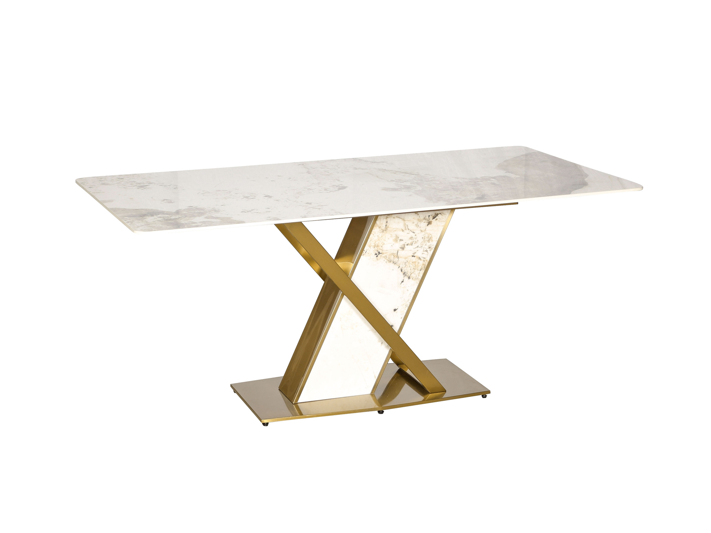 Livin Hill Esstisch 180cm Modig Goldene Beine, weiße Tischplatte M55