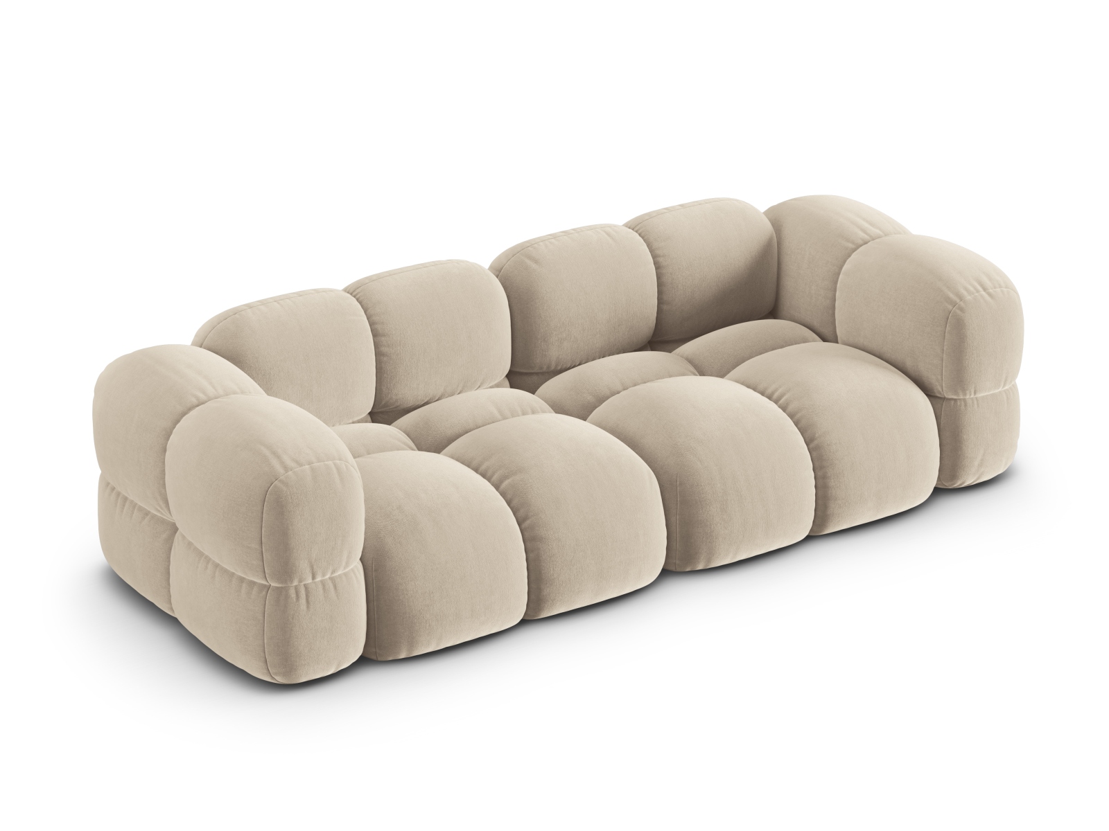 Cosmopolitan Design Sofa Loretto 4-Sitzer Samt Vogue Helles Beige
