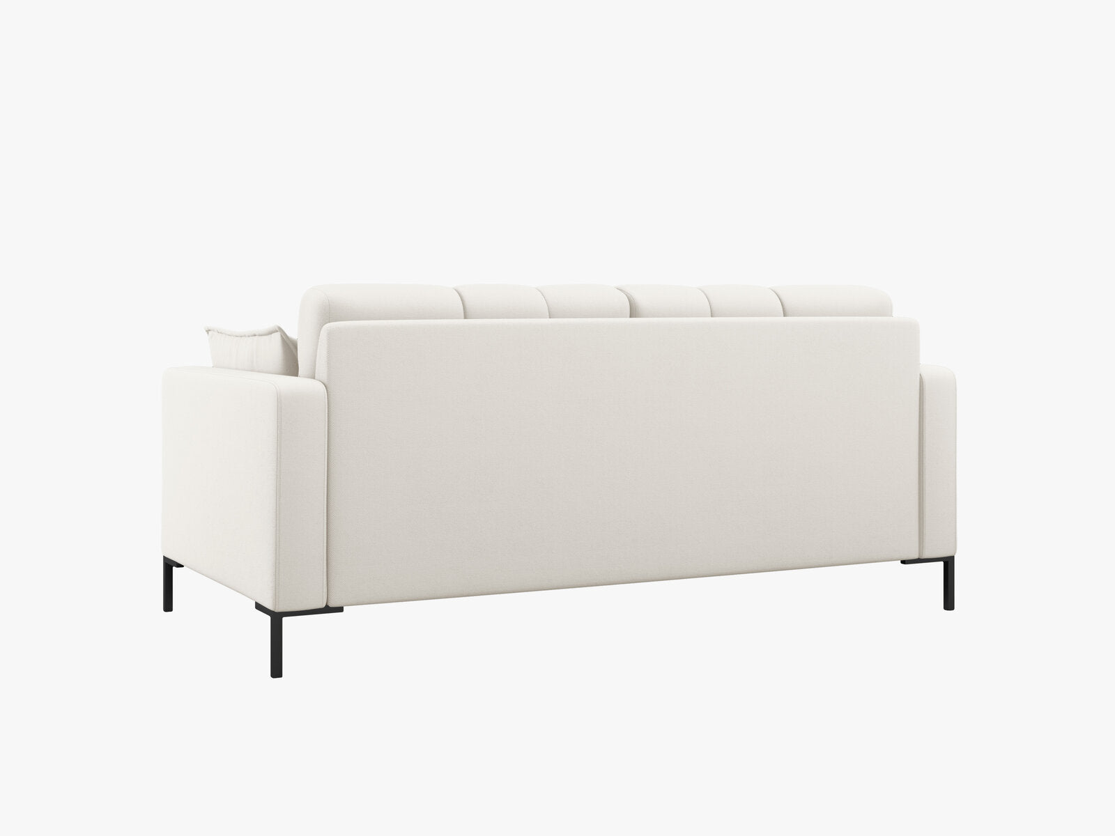 Micadoni Sofa Mamaia 2-Sitzer Strukturierter Stoff Neve Helles Beige schwarze Beine