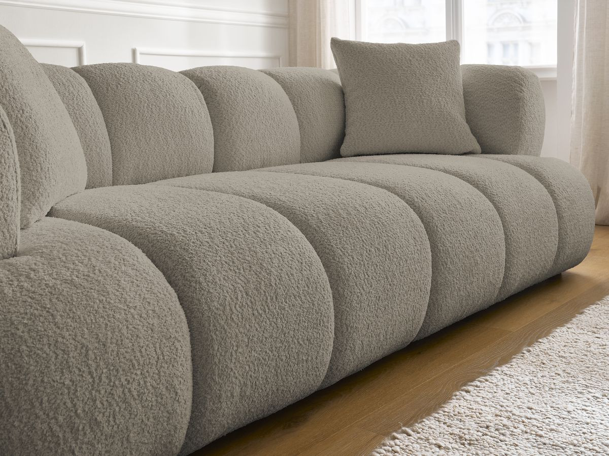Bobochic Pamira Sofa 5-Sitzer Bouclé-Stoff Taupe