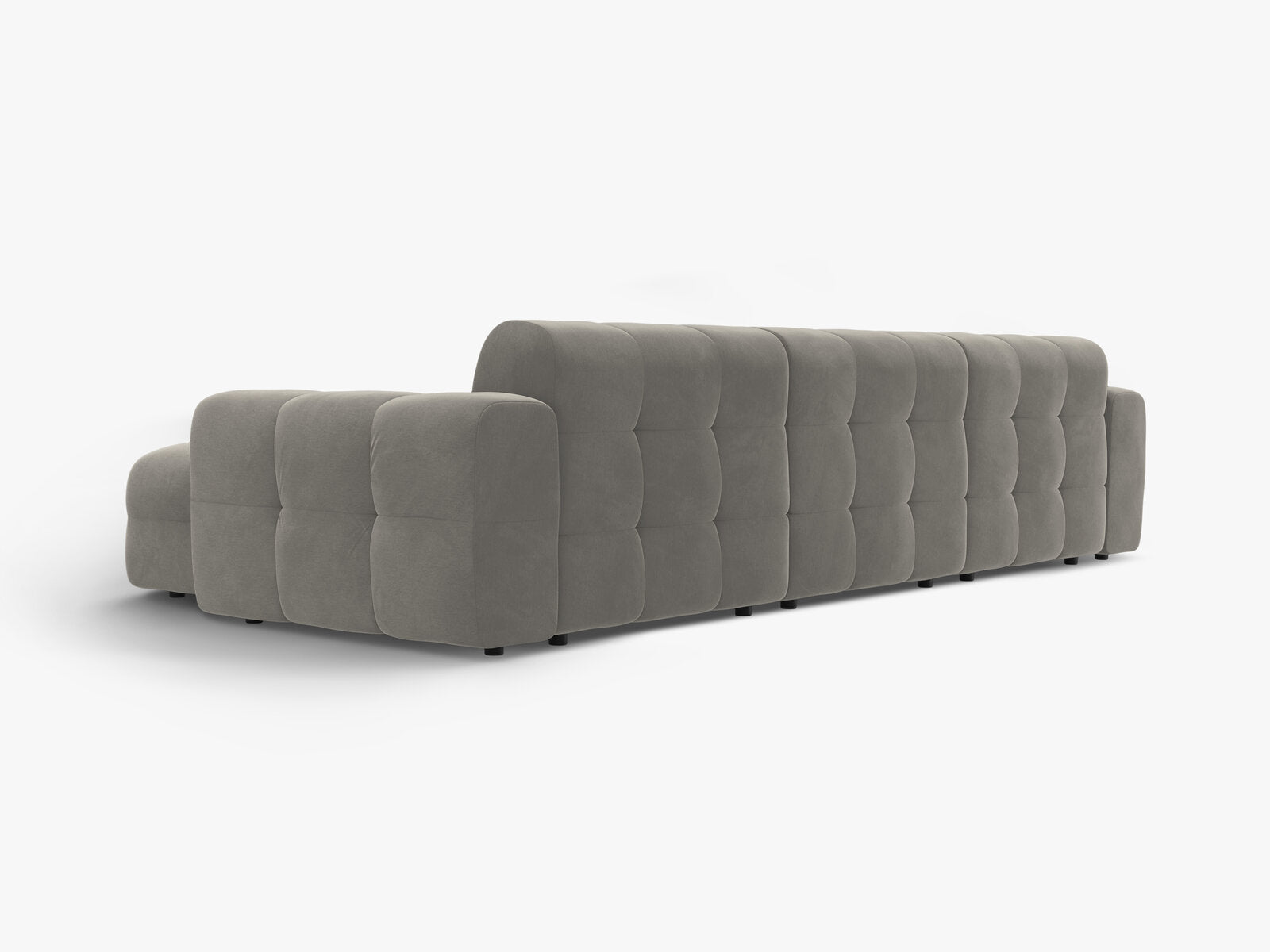 Micadoni Ecksofa Kendal 5-Sitzer Rechts Samt Magic Velvet Dunkelgrau