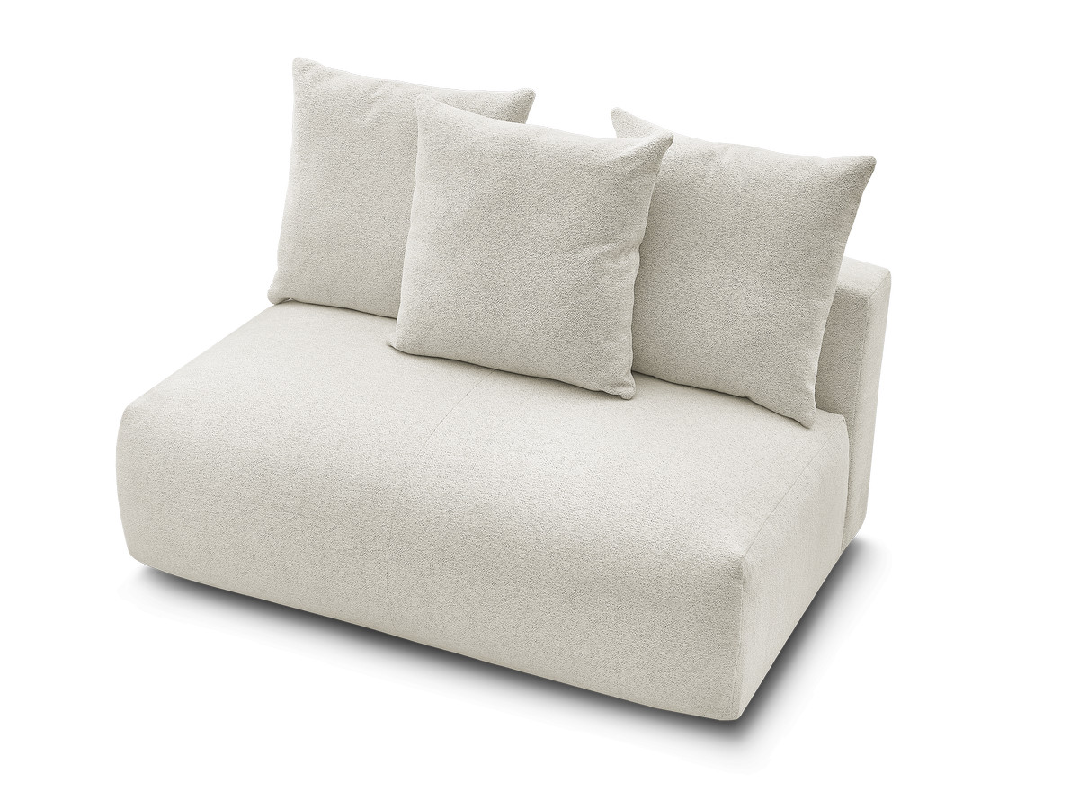 Bobochic Voltaire Sofamodul 2-Sitzer 142 × 100 cm Melange-Stoff Weiß
