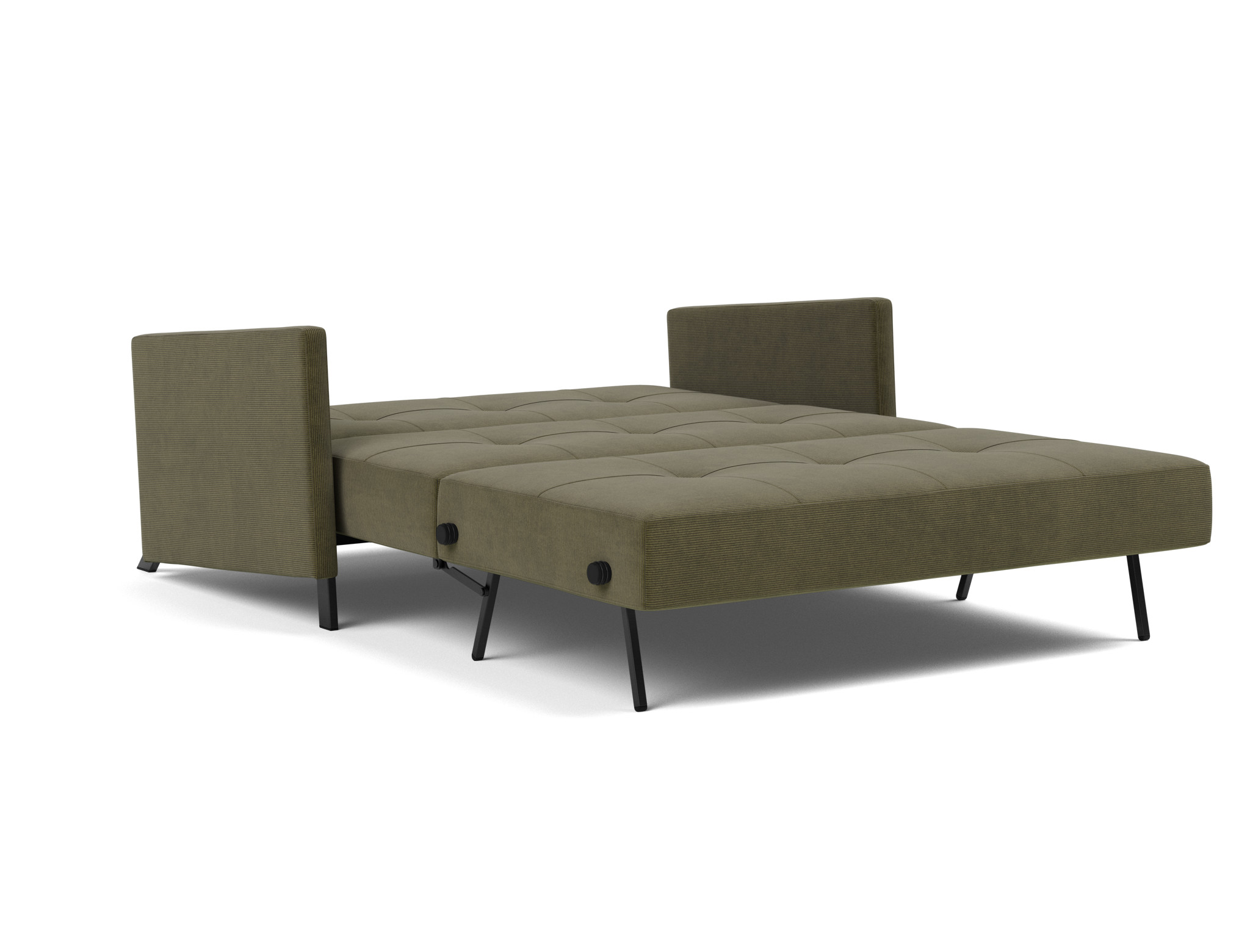 Schlafsofa Cubed mit Armlehnen 140 Kord Cordufine 316-Pine-Green