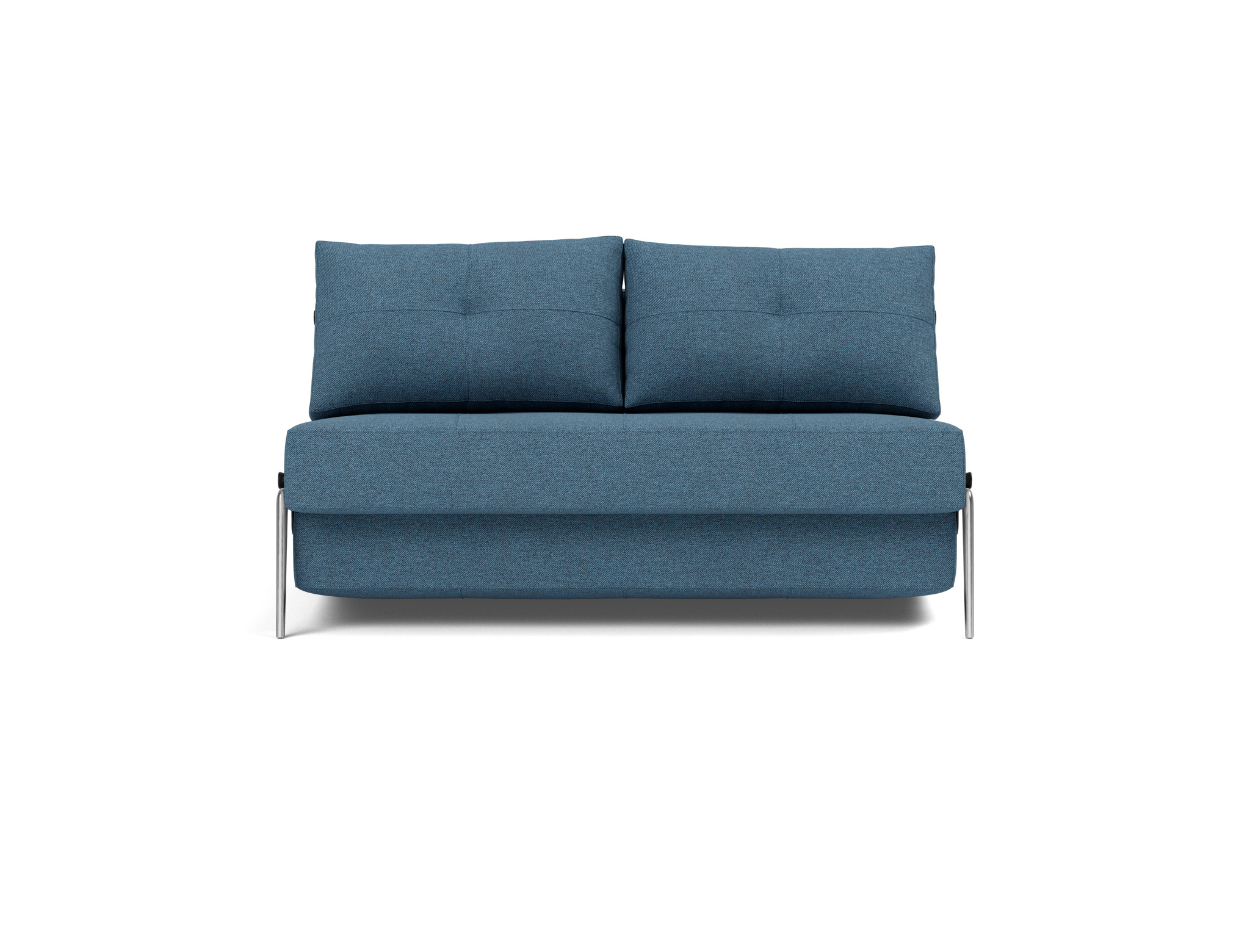 Schlafsofa Cubed 140 Strukturierter Stoff Weda 302-Weda-Blue Beine Aluminium