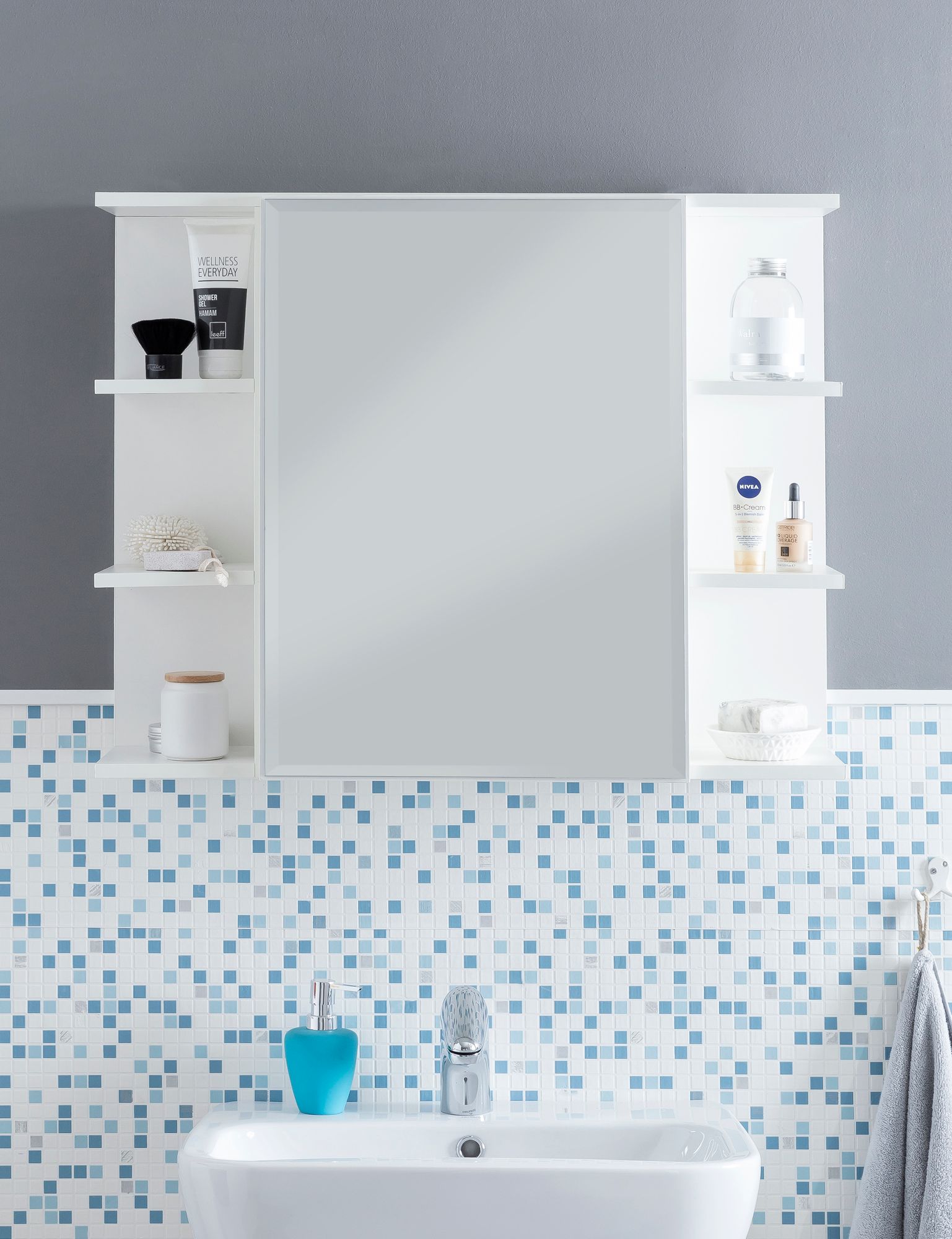 Spiegelschrank Hostrup Weiß 80 × 20 × 64,5 cm