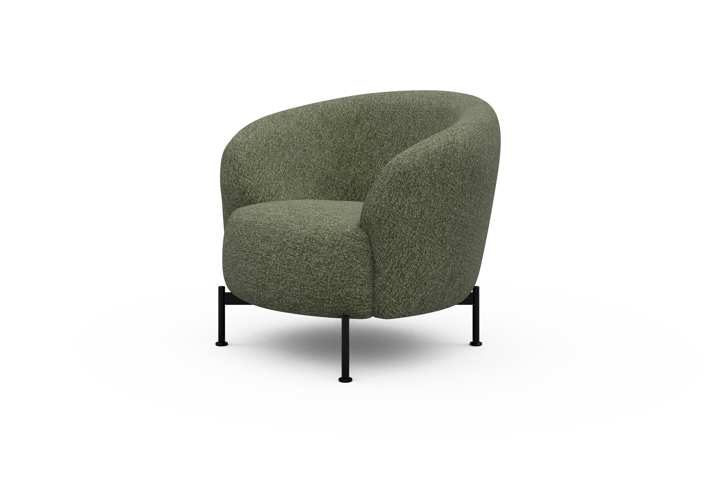 Sessel Ronda X-Metallgestell Schwarz Carreno-Vivid-Green