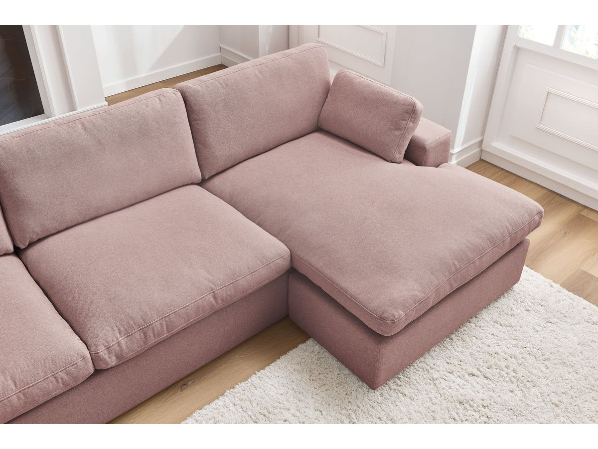 Bobochic Belair Ecksofa 280 × 139 cm Stoff Rosa