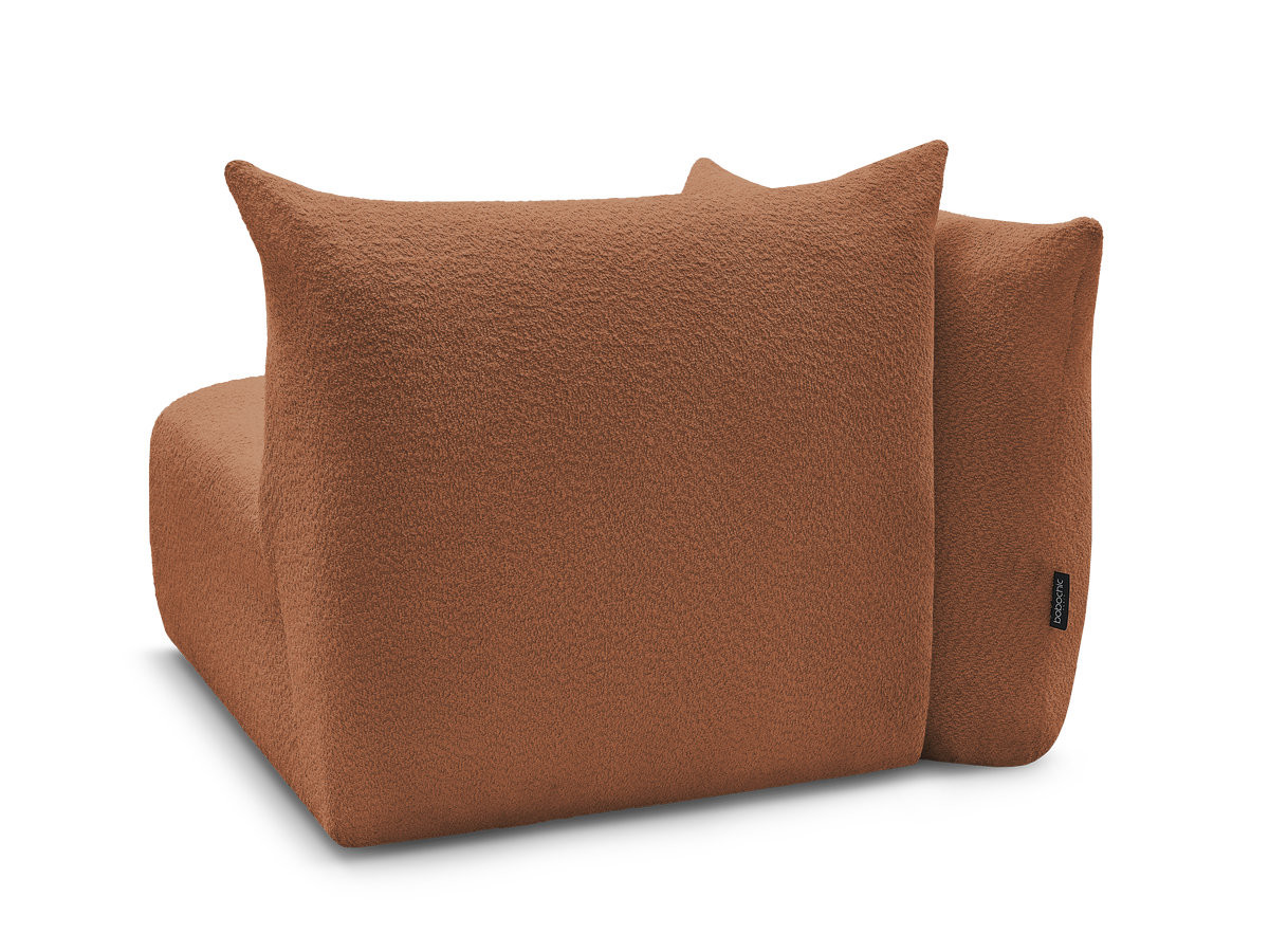 Bobochic Azra Sofamodul 1-Sitzer 117 × 112 cm Bouclé-Stoff Orange Ecke rechts