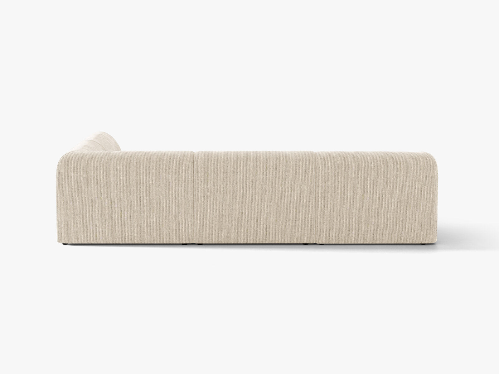 Micadoni Ecksofa Miley 6-Sitzer Rechts Chenille Eden Elfenbein