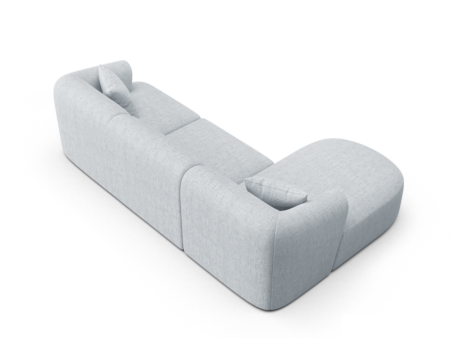 Cosmopolitan Design Ecksofa Campi 4-Sitzer Strukturierter Stoff Moly Hellgrau Links