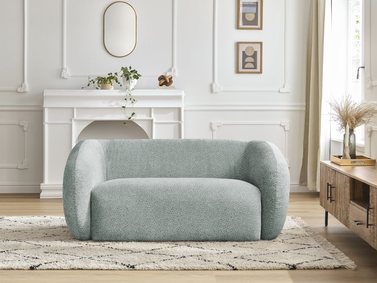 Bobochic Celine Sofa 2-Sitzer Strukturstoff Hellblau