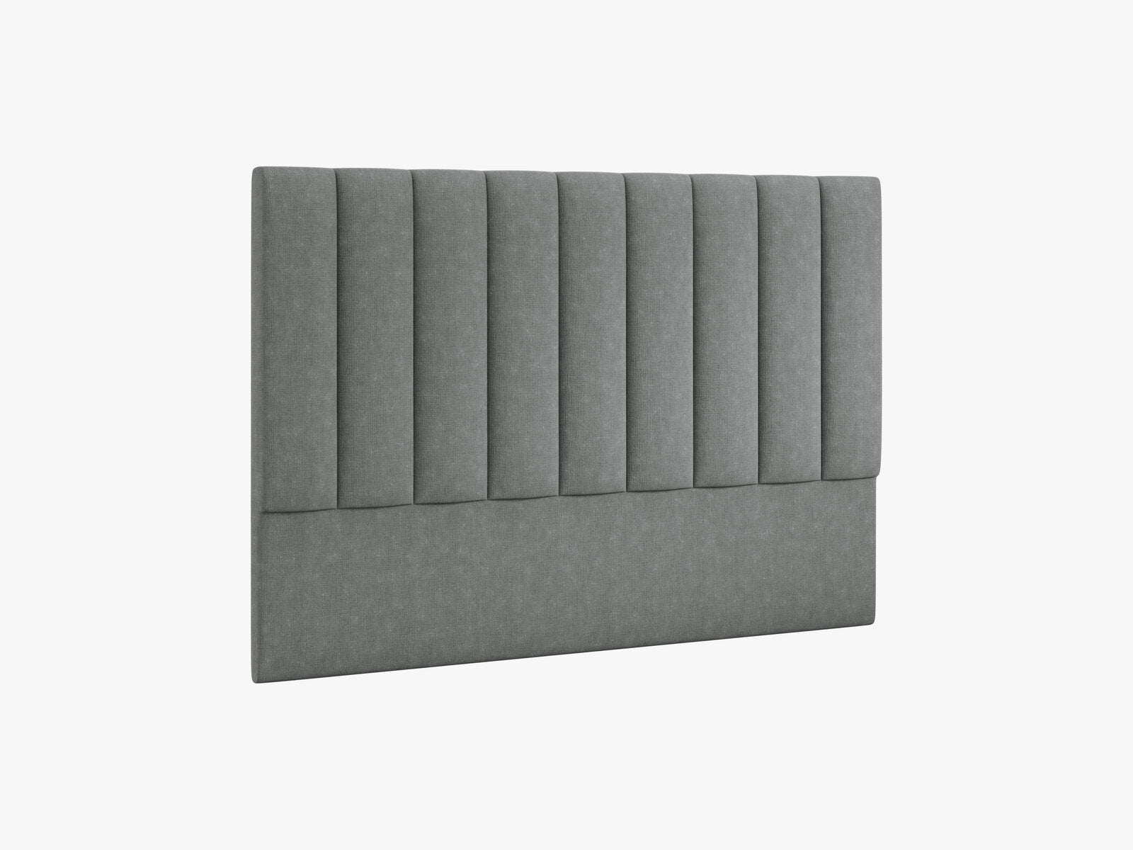 Micadoni Marl Samtiger Kopfteil 140 cm (H 120 cm) Strukturierter Stoff Liberty Grau 180x120