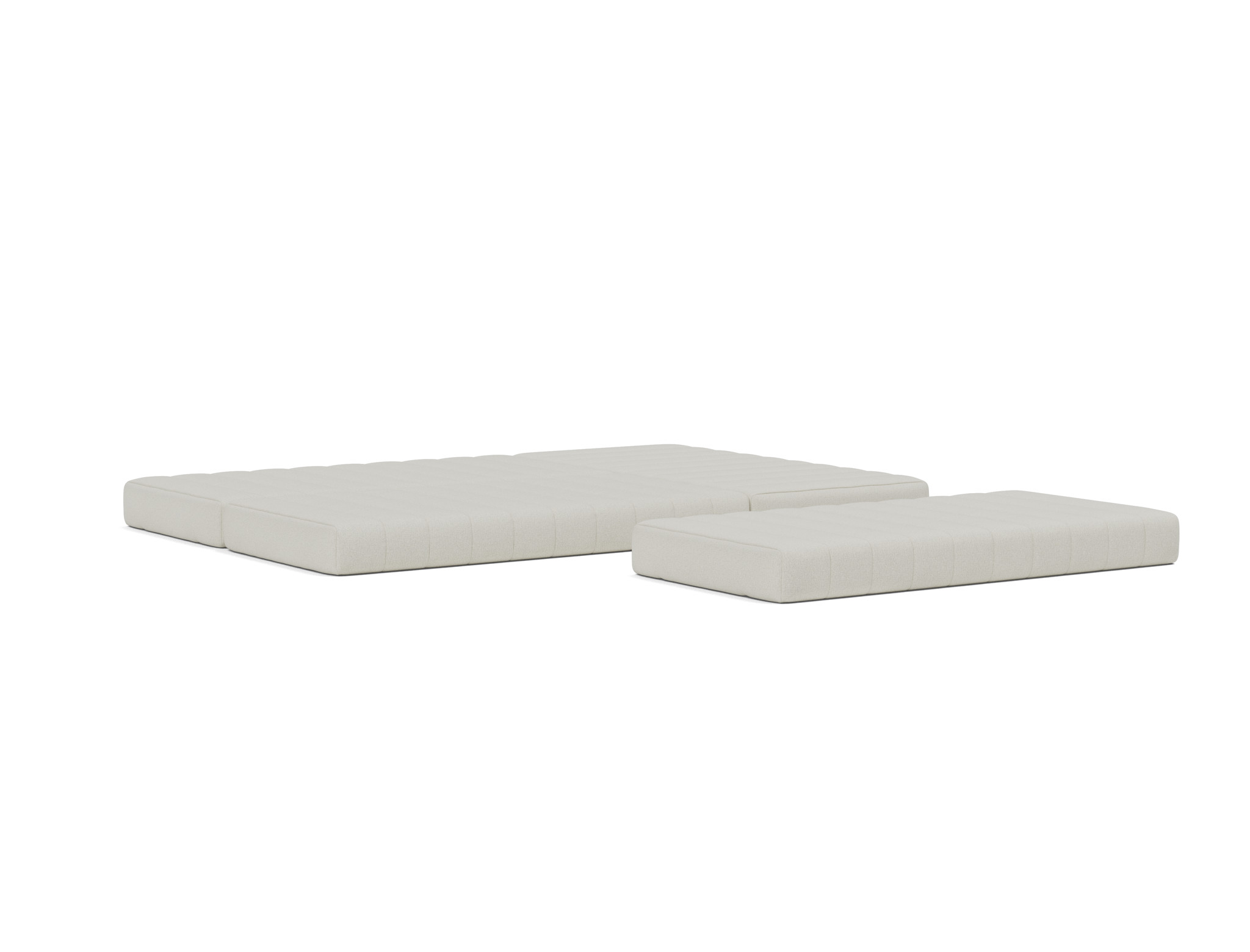 Eck-Schlafsofa CozyPad L-Form mit Armlehne Flachgewebe Mixed Dance 527-Natural