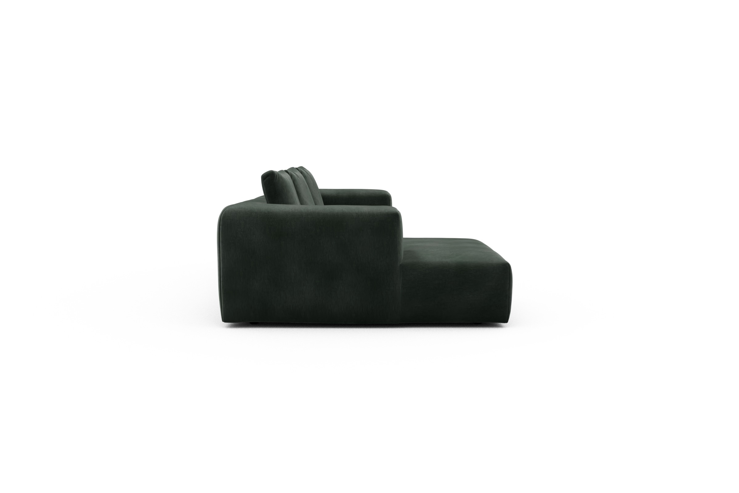 Ecksofa Fred Chaiselongue links mit 2,5-Sitzer Smooth-Laurel-Green