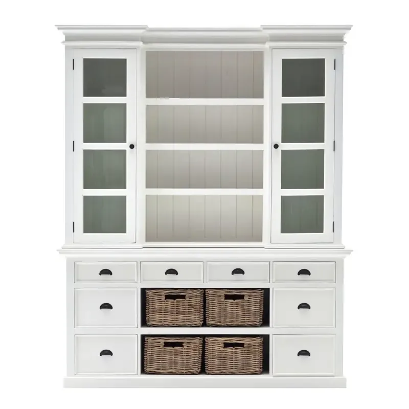 Novasolo Halifax Bibliothek Vitrine mit Korb Set & Glaseinsatz