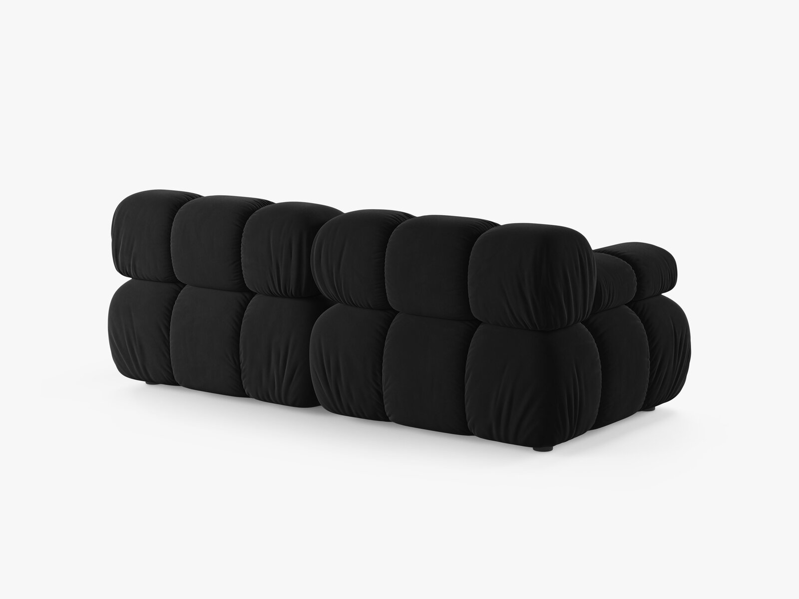 Micadoni Modulares Sofa Bellis 2-Sitzer Samt Bluvel Schwarz