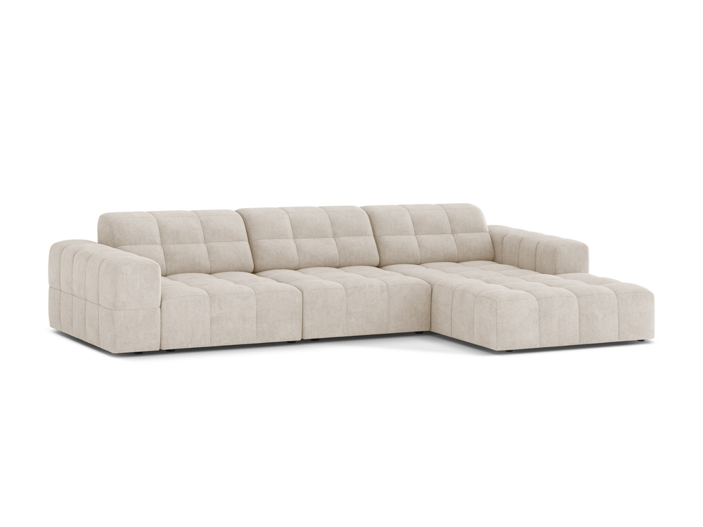 Cosmopolitan Design Ecksofa Chicago 4-Sitzer Chenille Eden Helles Beige Rechts