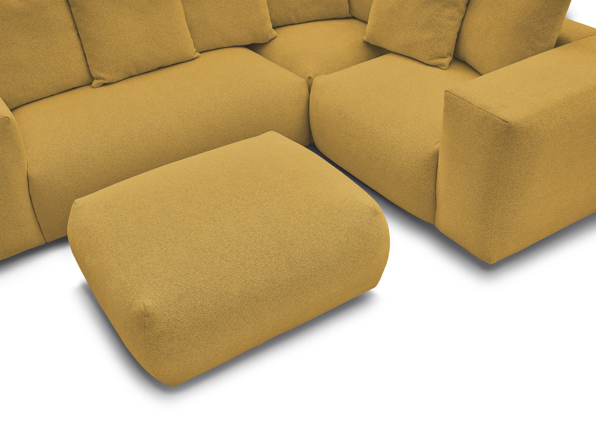 Bobochic Voltaire Ecksofa mit Pouf 268 × 214 cm Melange-Stoff Gelb Ecke rechts
