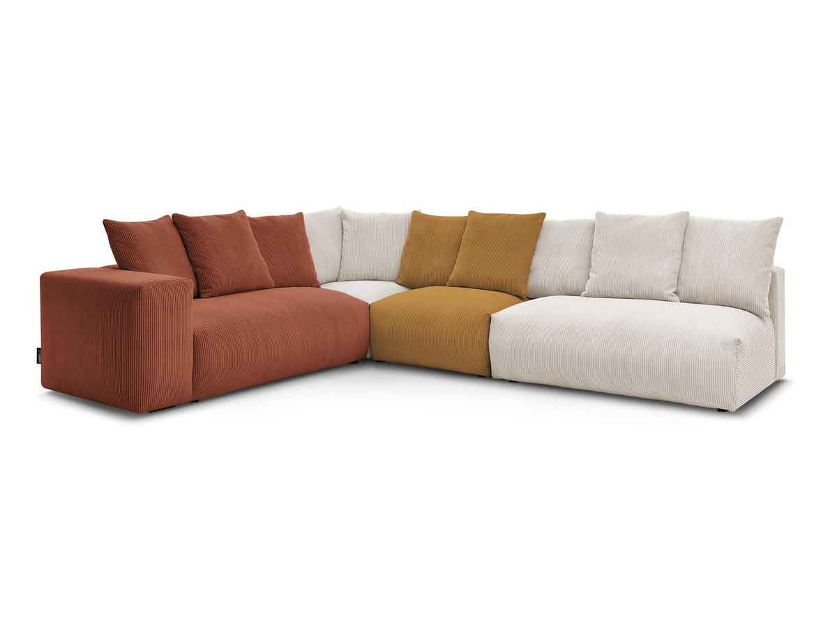 Bobochic Voltaire Ecksofa 322 × 268 cm Cordsamt Mehrfarbig Ecke links