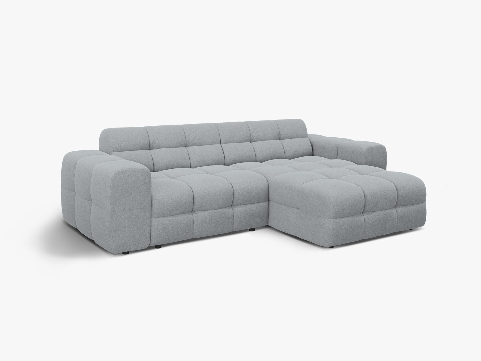 Micadoni Ecksofa Kendal 4-Sitzer Rechts Strukturierter Stoff Platinum