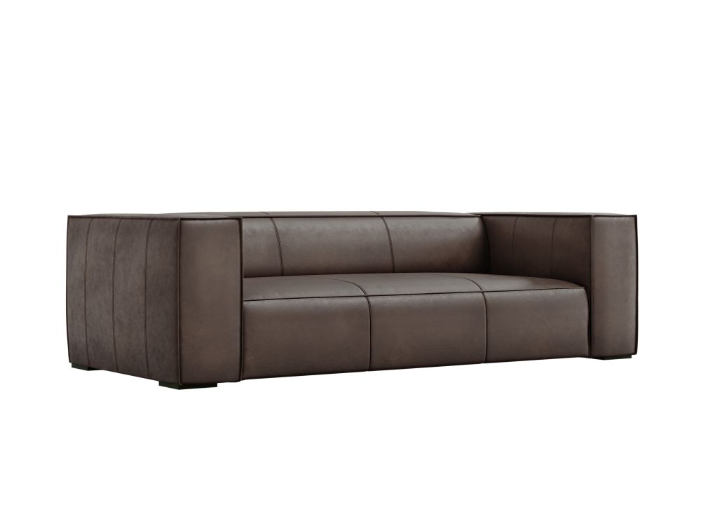 Cosmopolitan Design Sofa Turin 3-Sitzer Leder Granada Graubraun