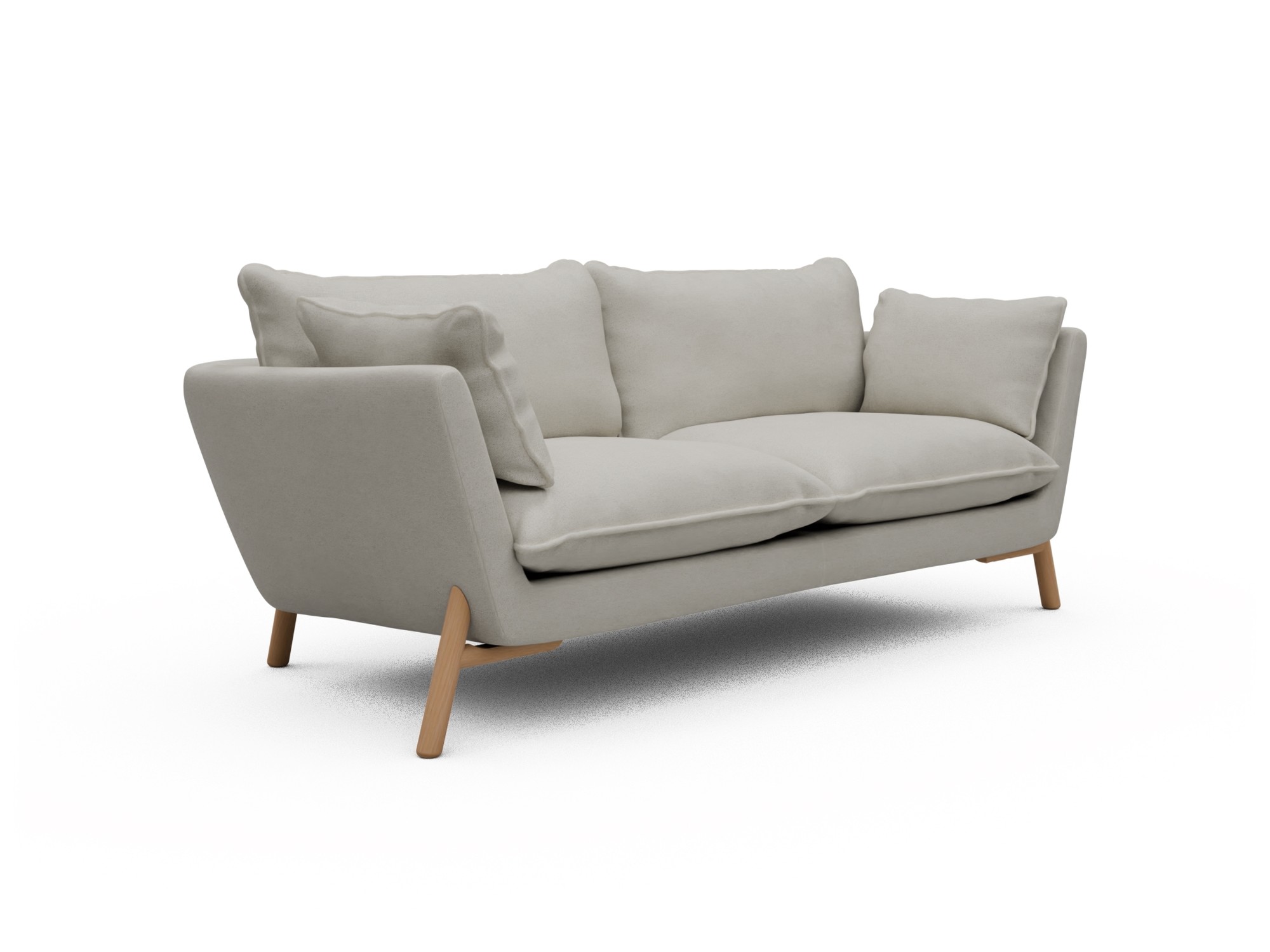 Skandi Home Sofa Emil Soft 2-Sitzer Beinfarbe Eiche Natur Denari-Clean-Beige moebelfaktor